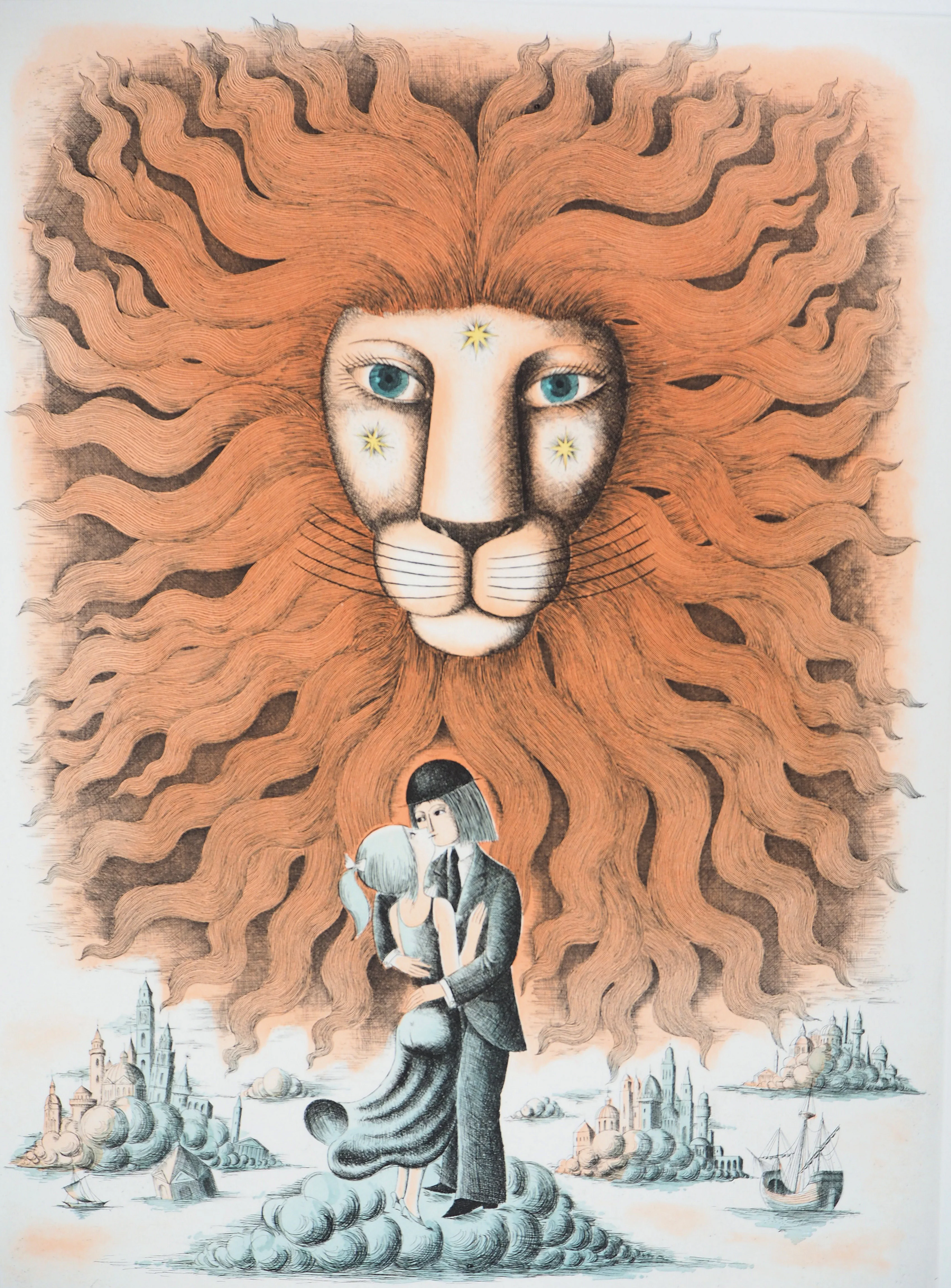 Raymond PEYNET : Zodiaque, le Lion, Gravure originale signée - Image 3