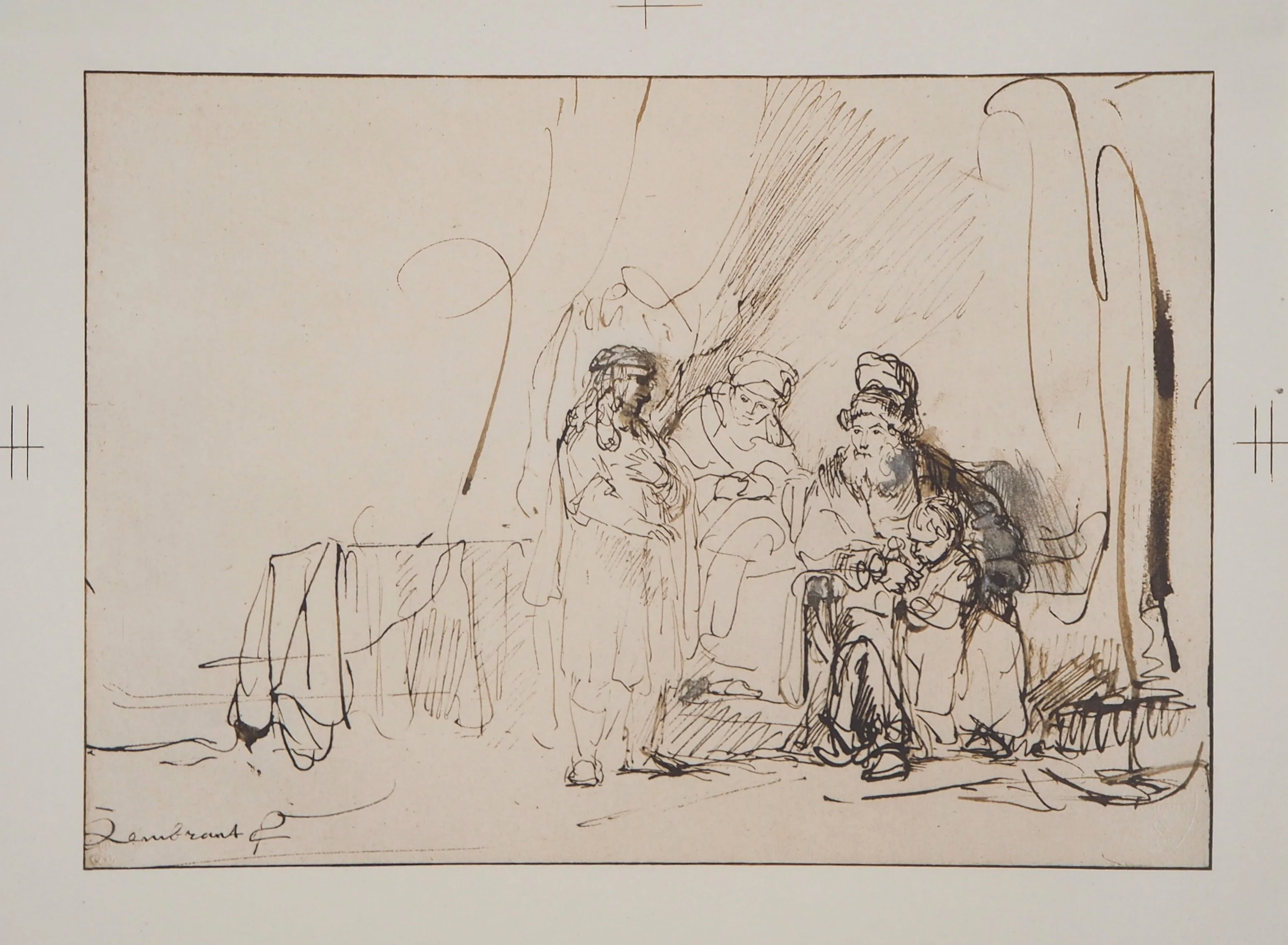 REMBRANDT : Judas, Jacob et son frère Benjamin, Lithographie signée