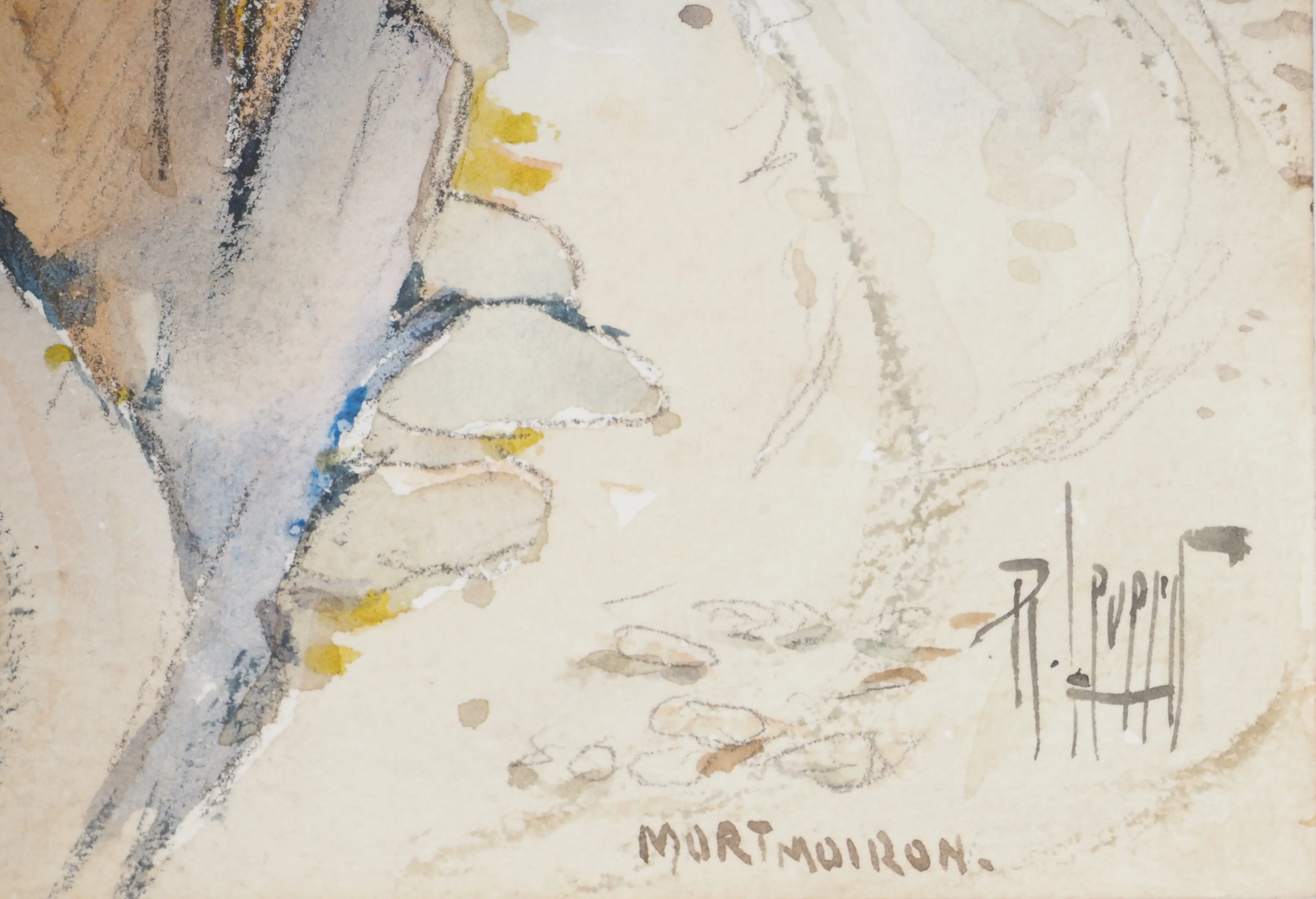 René LEVERD : Dans les ruelles de MorMoiron, Aquarelle originale signée - Image 2