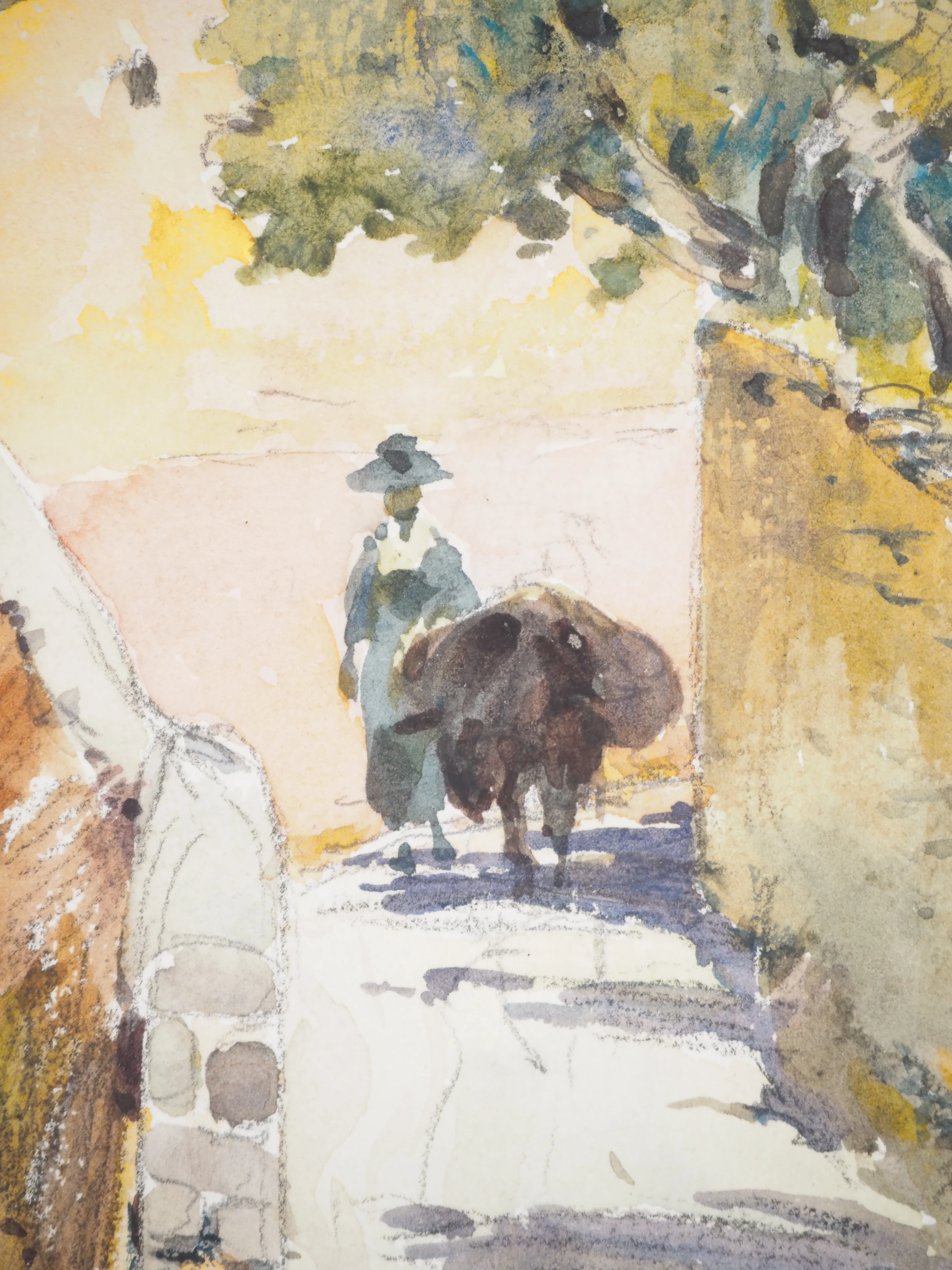 René LEVERD : Dans les ruelles de MorMoiron, Aquarelle originale signée - Image 3