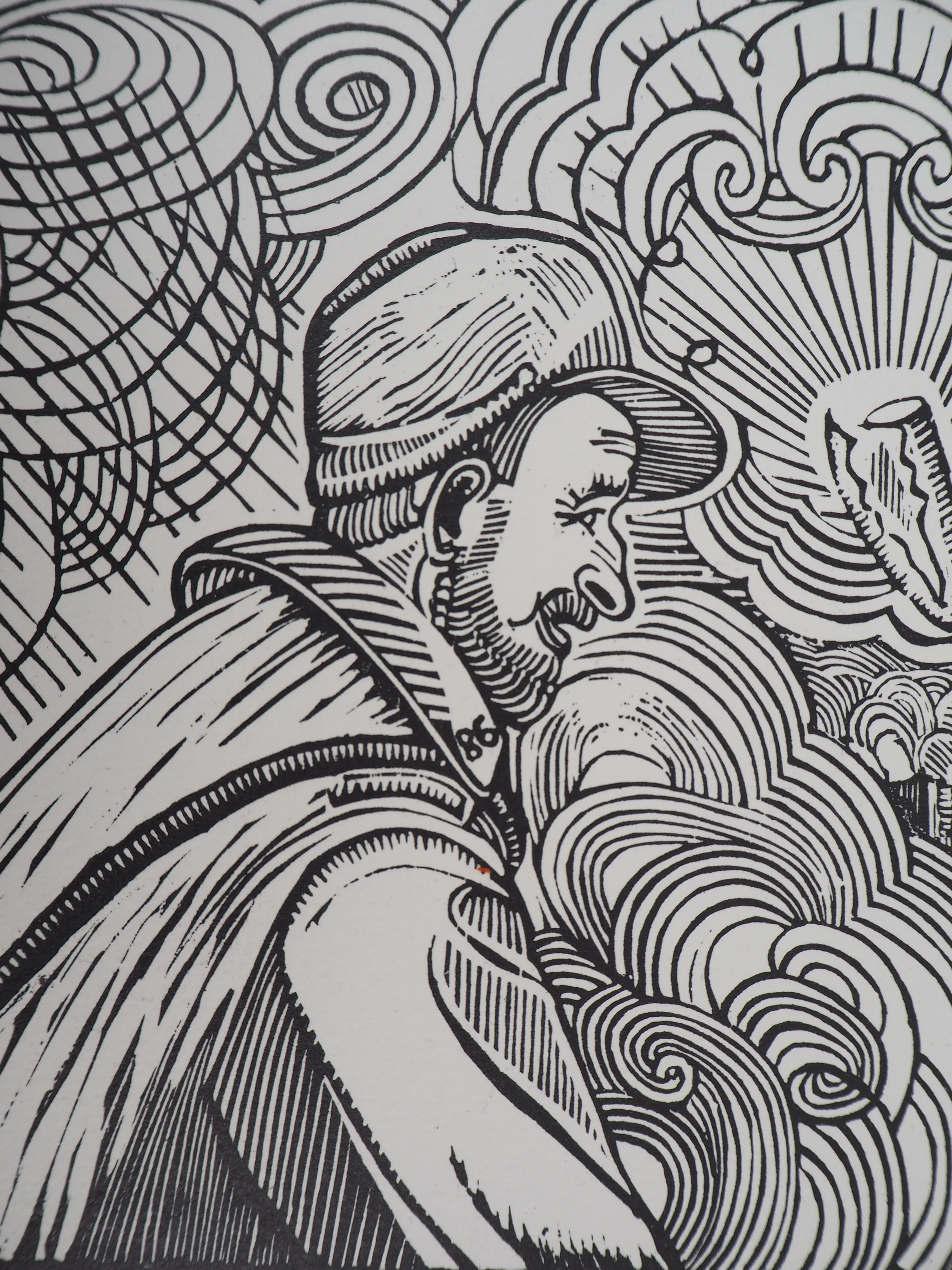 René QUILLIVIC : Soldat de Quimper, Gravure sur bois originale signée - Image 5