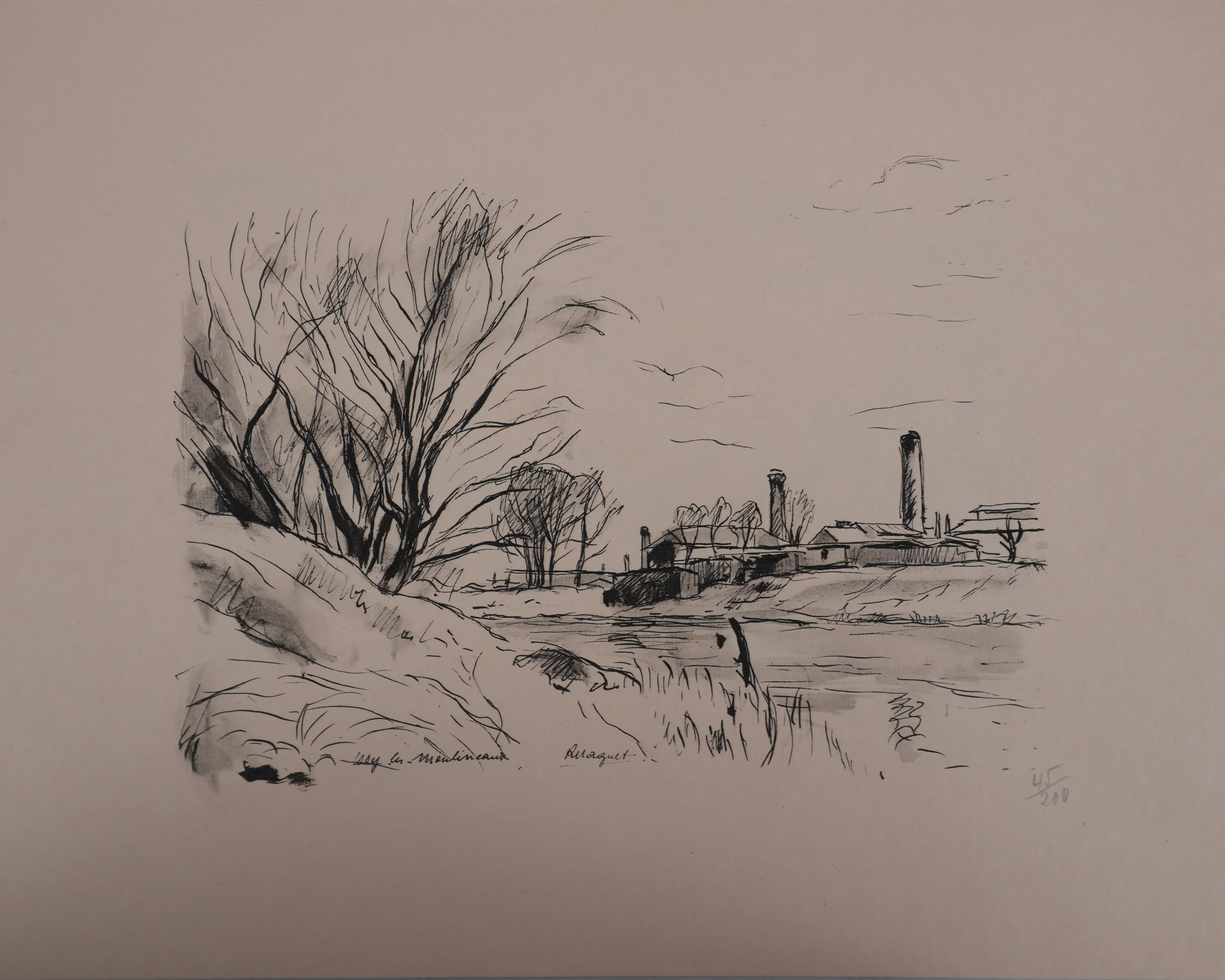 Richard MAGUET : Paris, Au bord de Seine à Issy-les-Moulineaux, Héliogravure signée