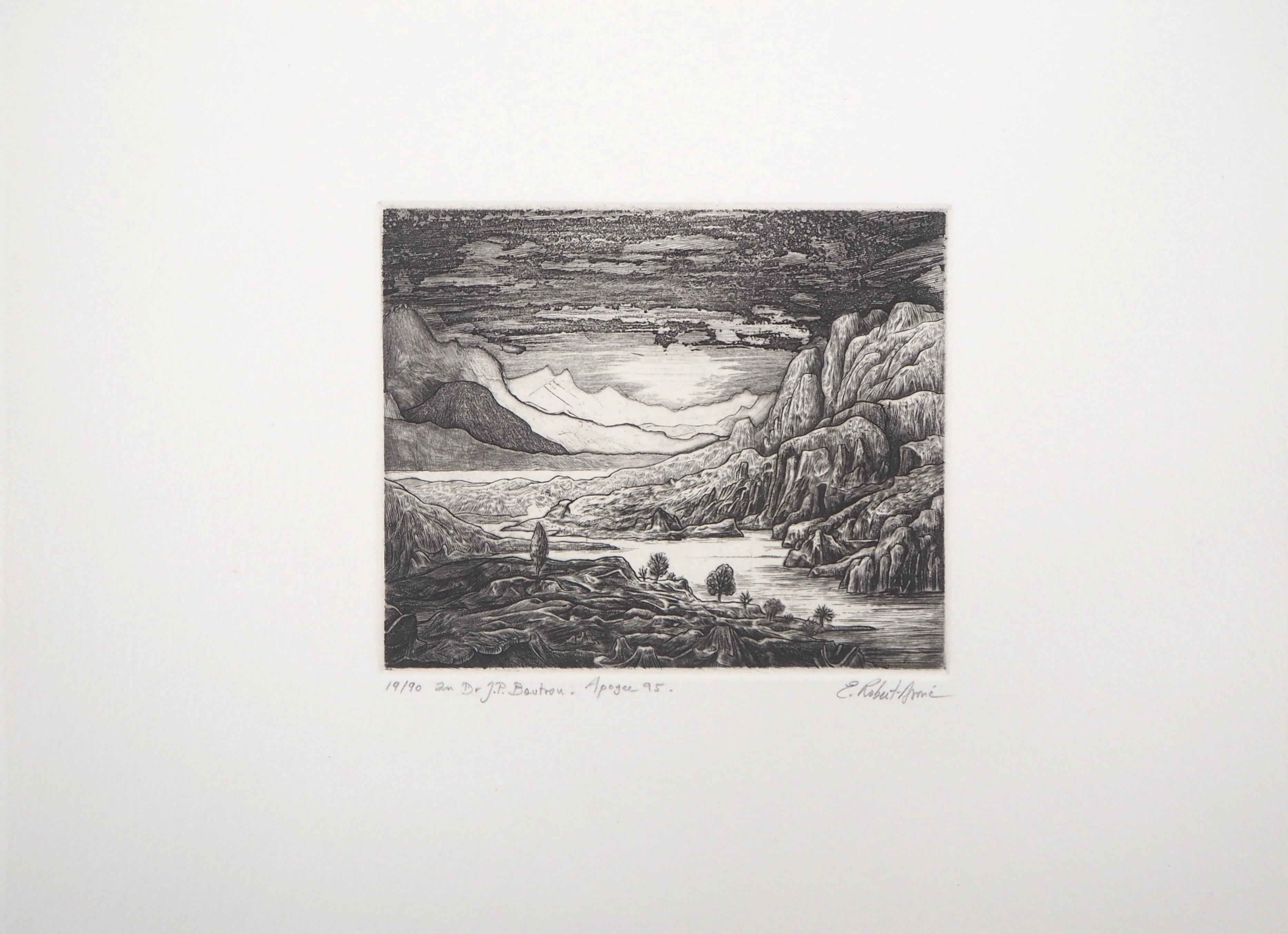 Eric ROBERT-AYME : Paysage surréaliste, Gravure originale signée - Image 3
