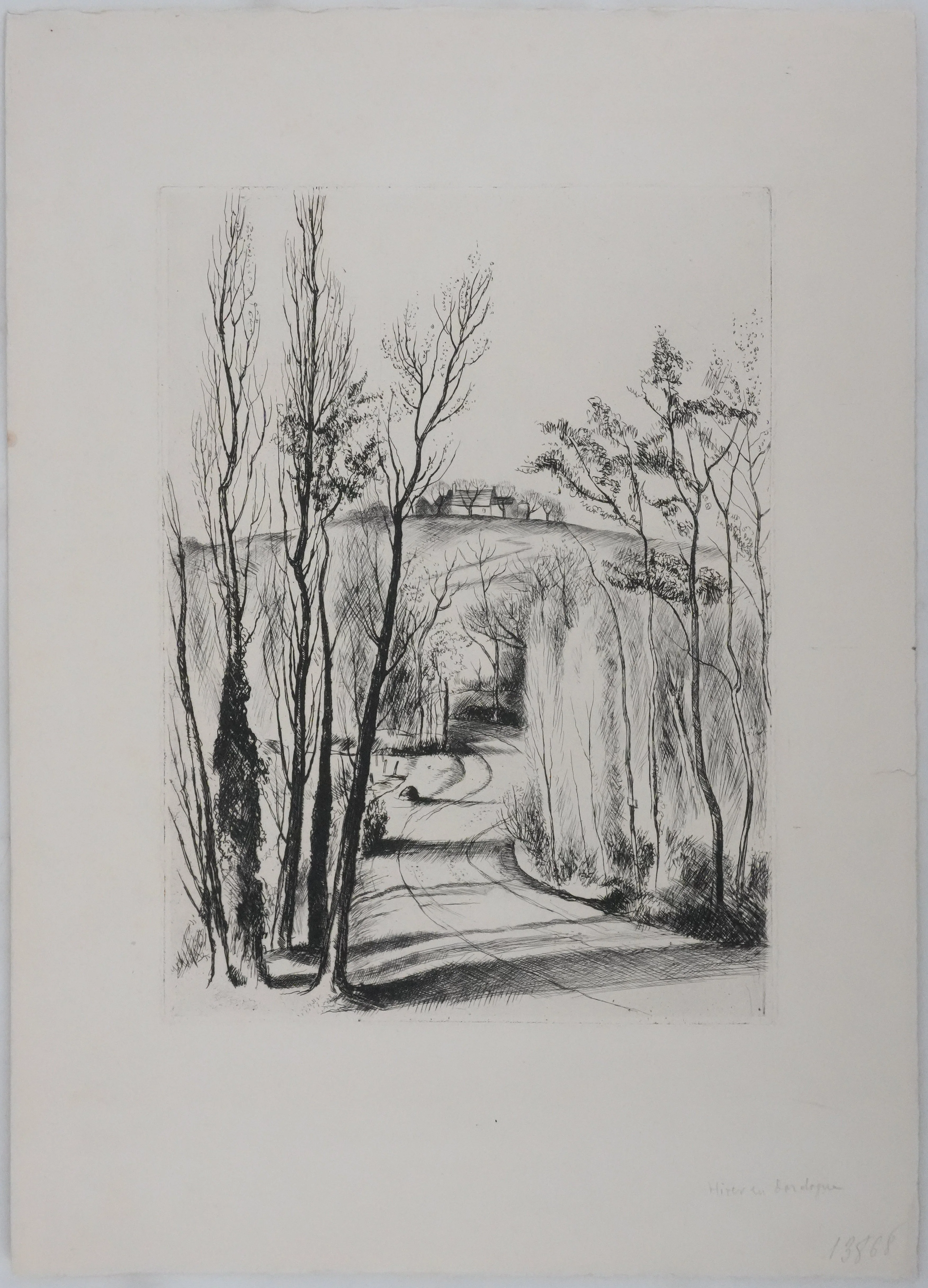 Robert CAMI : Hiver en Dordogne, Gravure originale signée - Image 2