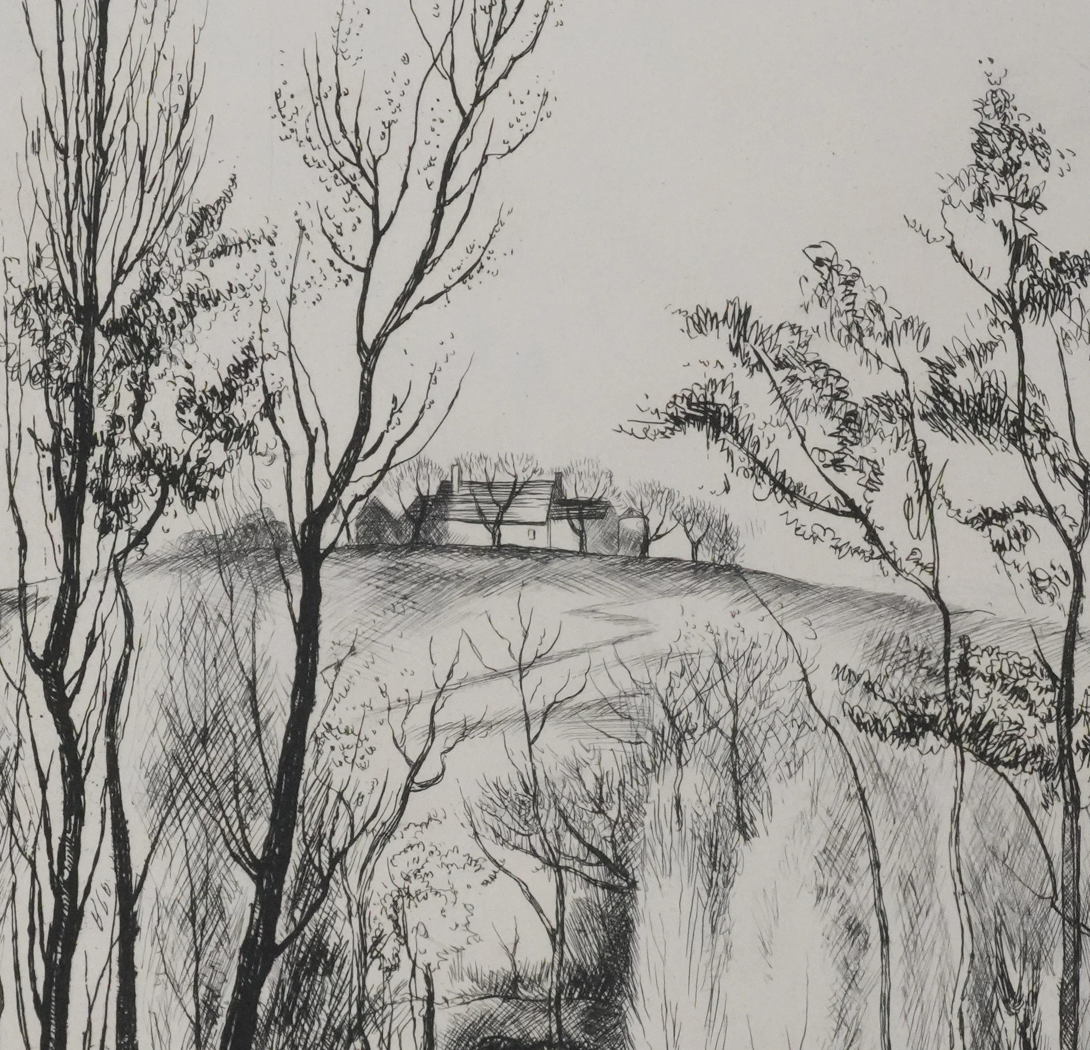 Robert CAMI : Hiver en Dordogne, Gravure originale signée - Image 3