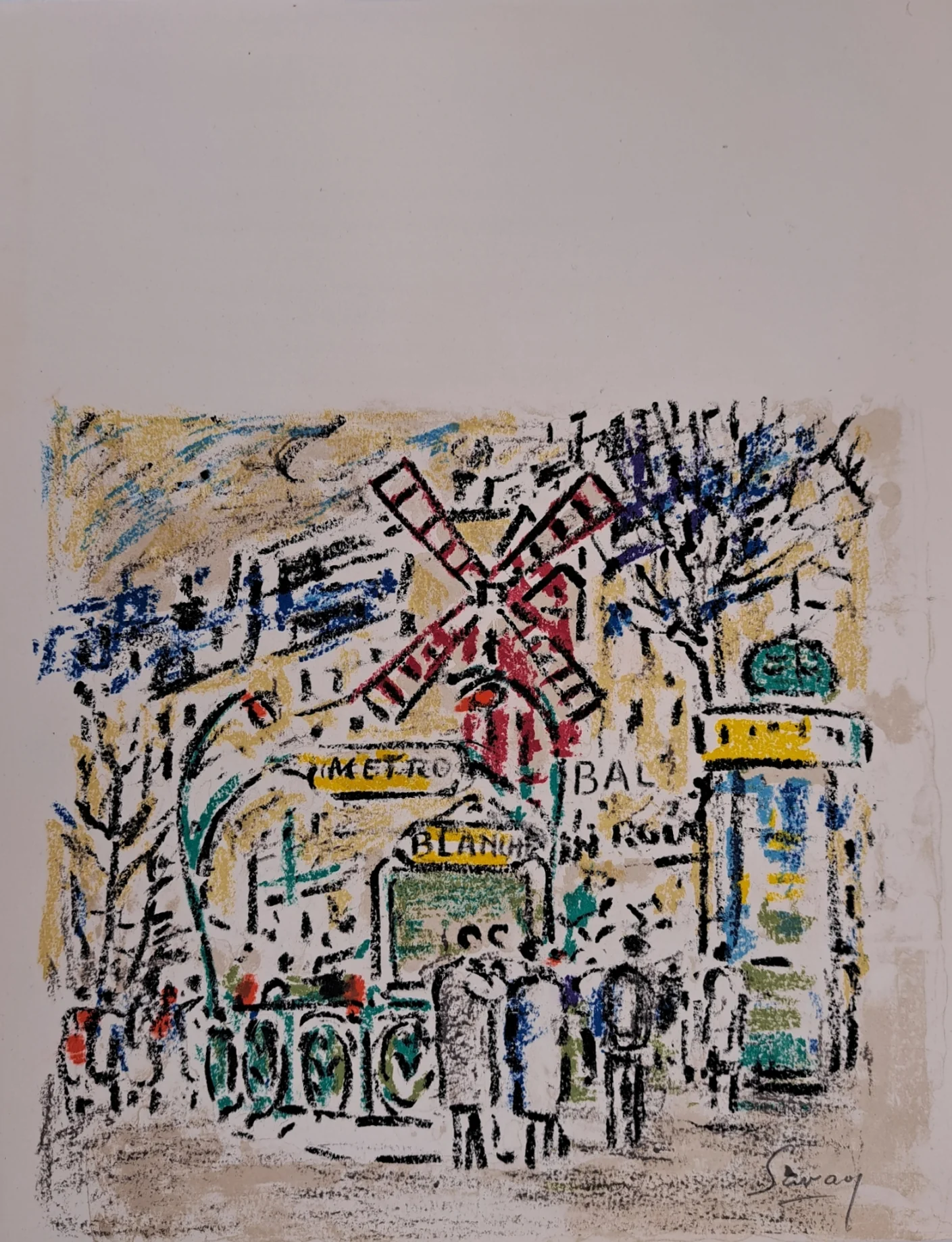 Robert SAVARY : Le Moulin Rouge, Lithographie originale signée - Image 3