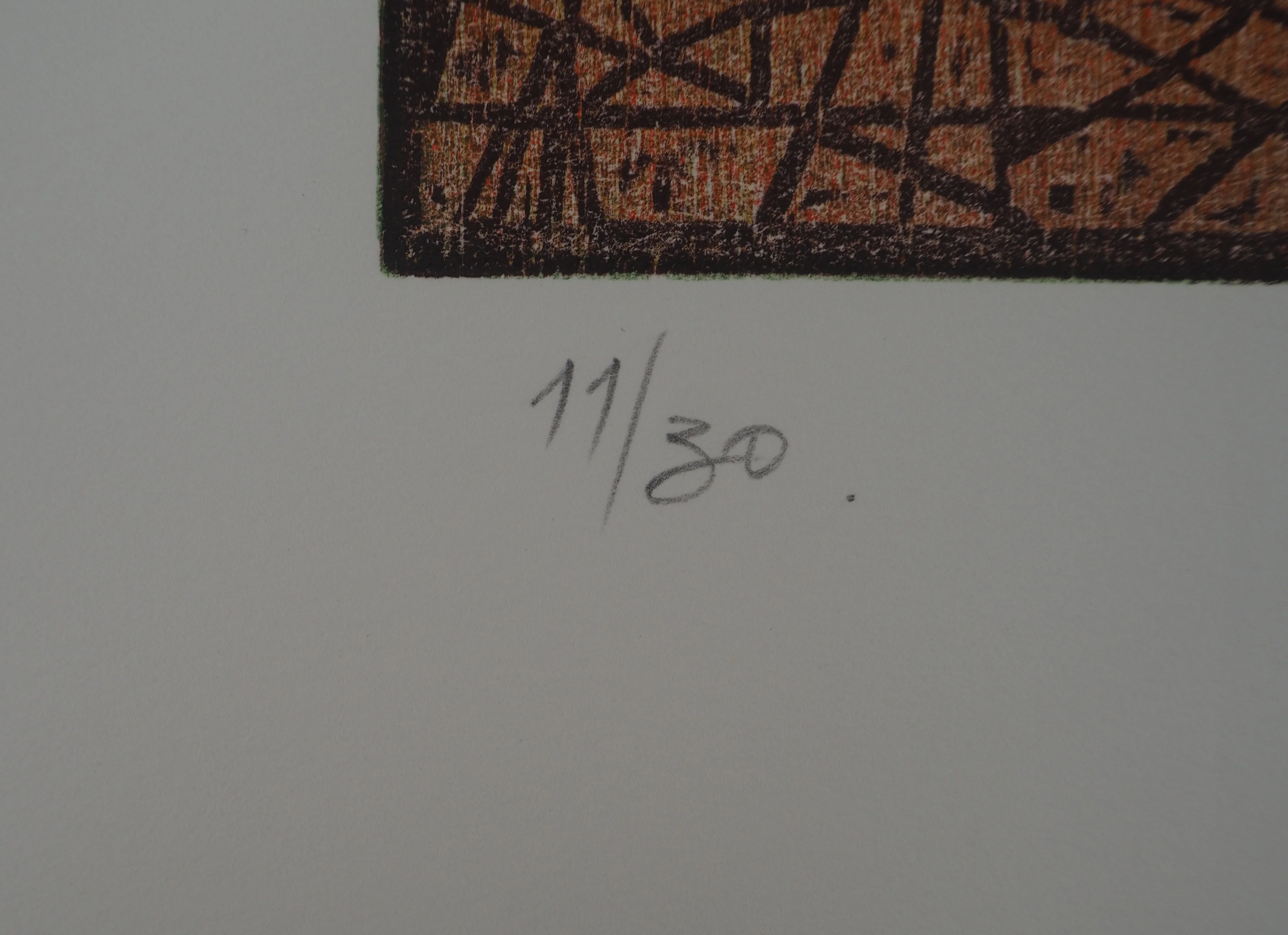 Rodrigo BARRIENTOS : Laguna de Cimiti, 2000, Gravure sur bois originale signée - Image 4