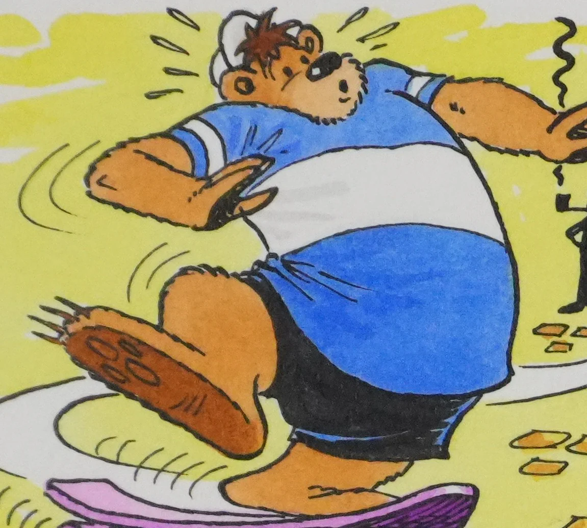 Roger BUSSEMEY : Nestor aime le skateboard, Aquarelle originale - Image 3