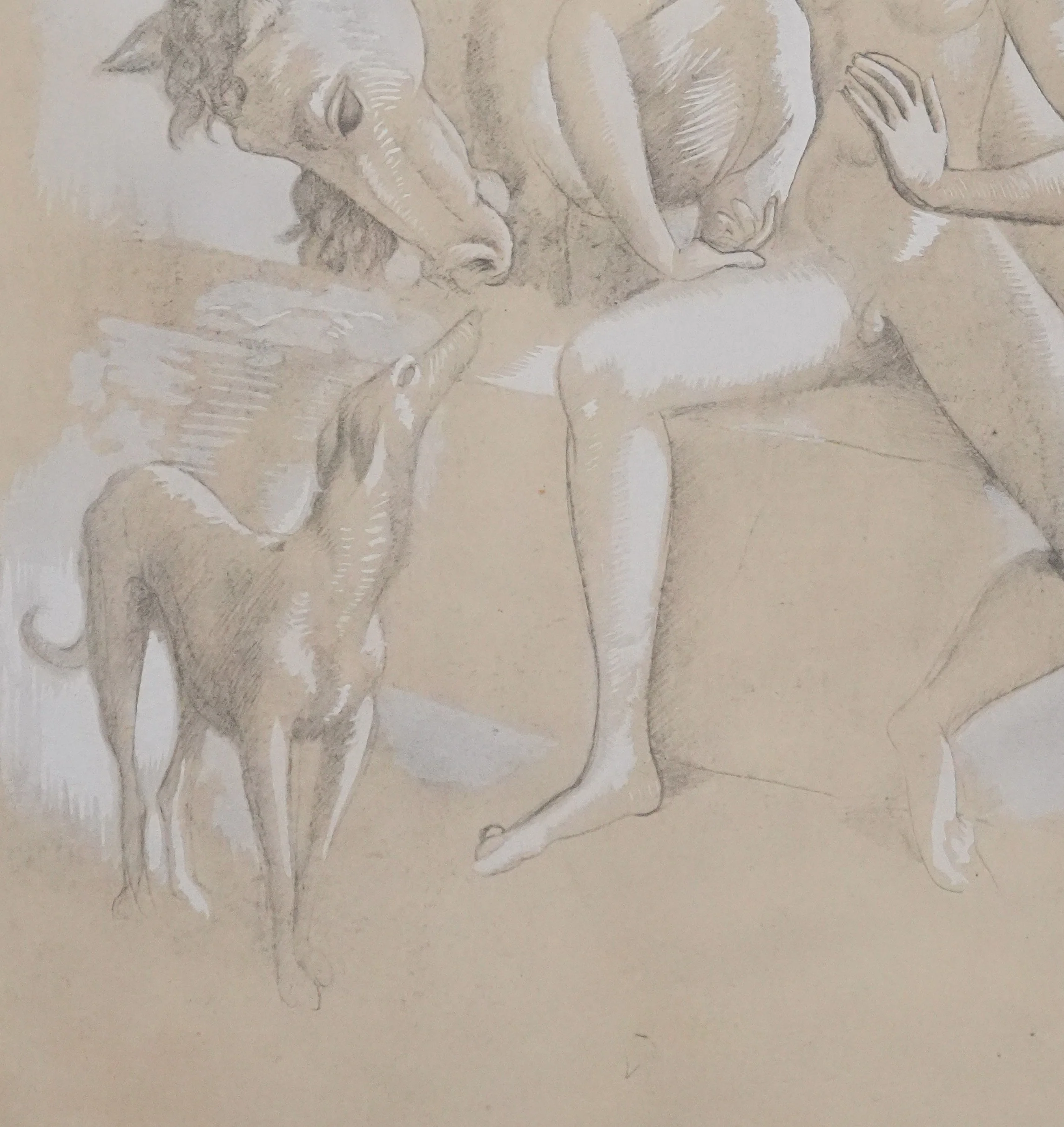 Roger de la FRESNAYE : Cheval et silhouettes masculines, Lithographie signée - Image 6