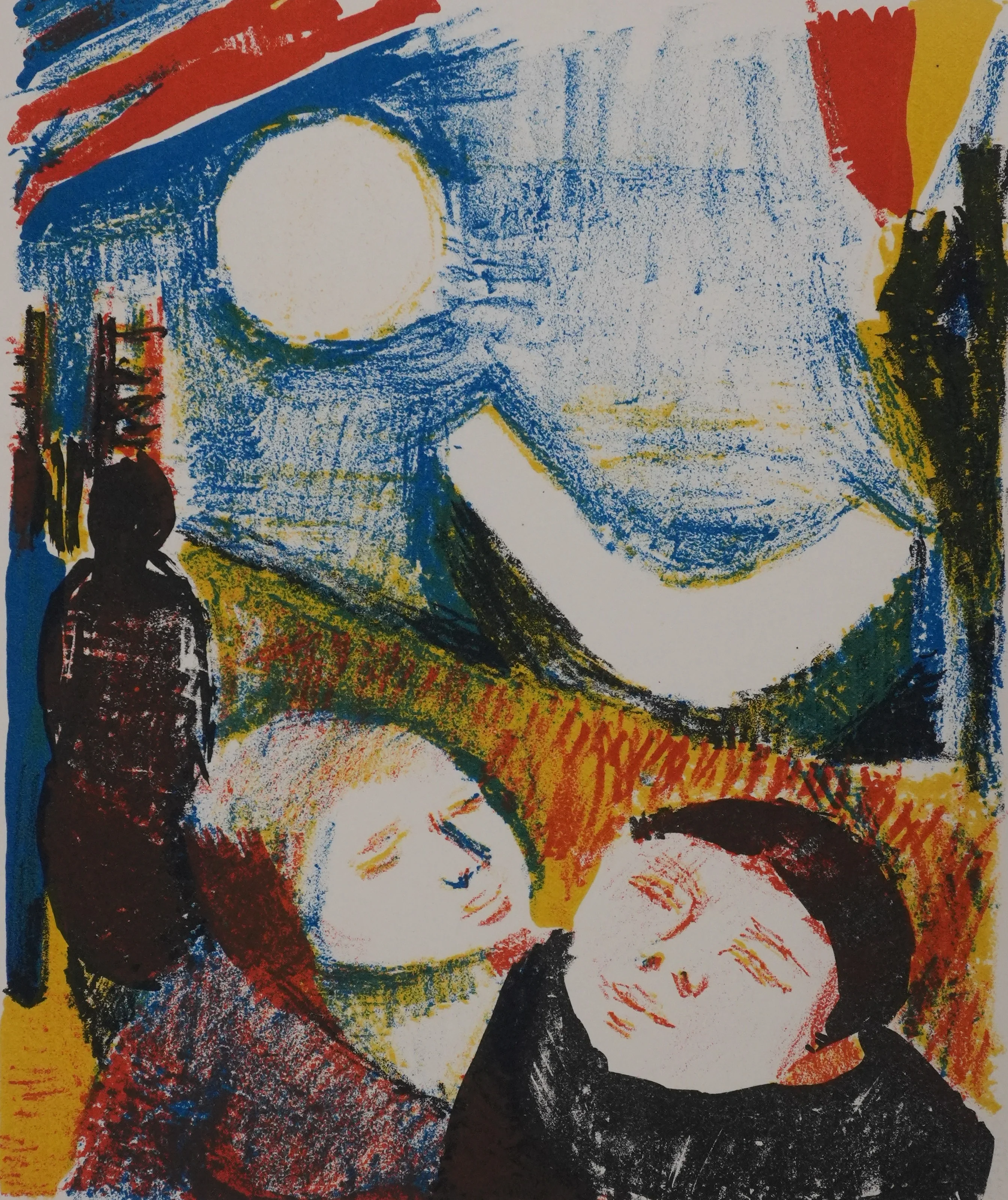 Roger MONTANE : Les enfants rêveurs, Lithographie originale signée - Image 2