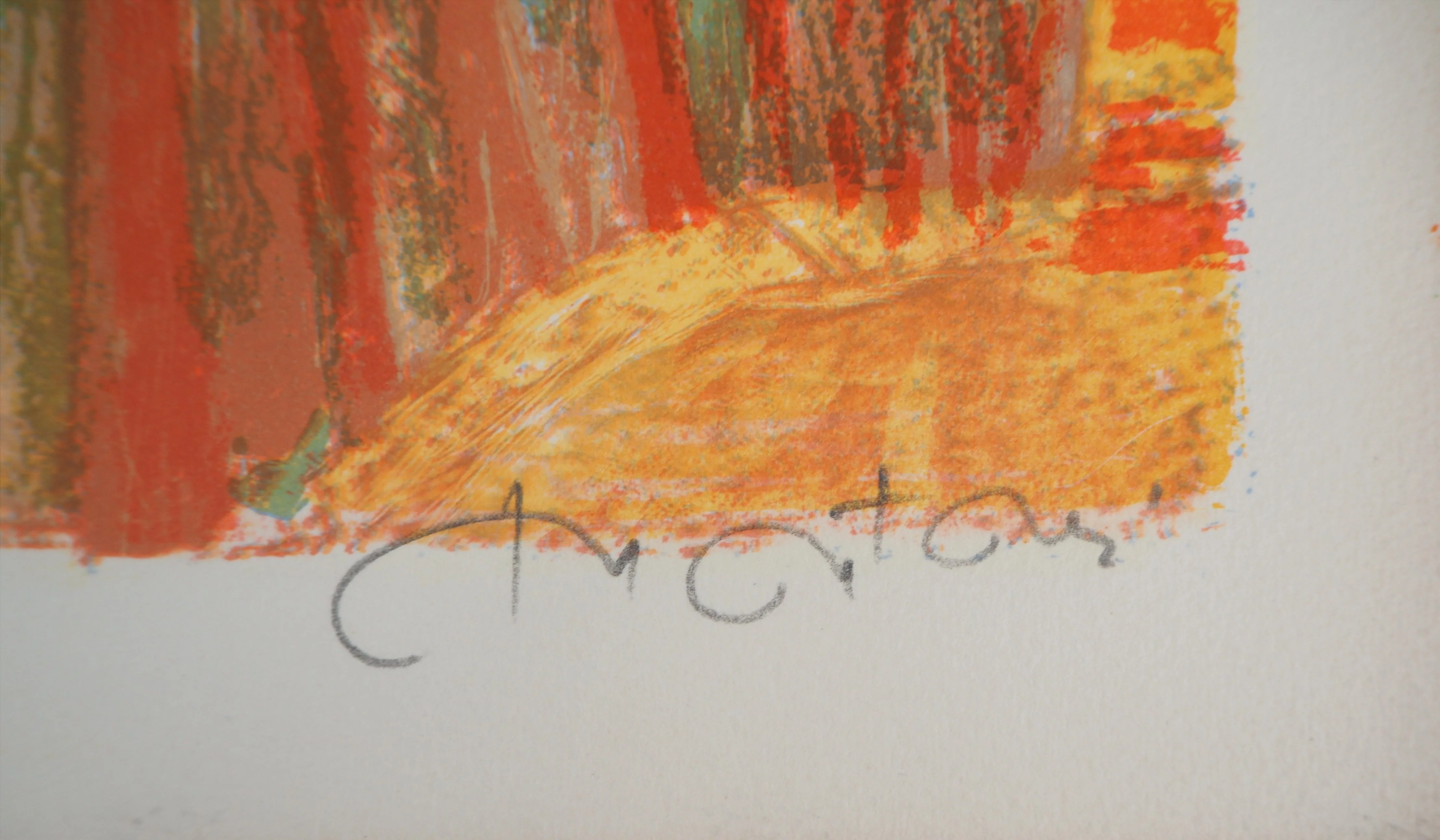 Roger MONTANE : Vue de la ville, Lithographie originale signée - Image 2