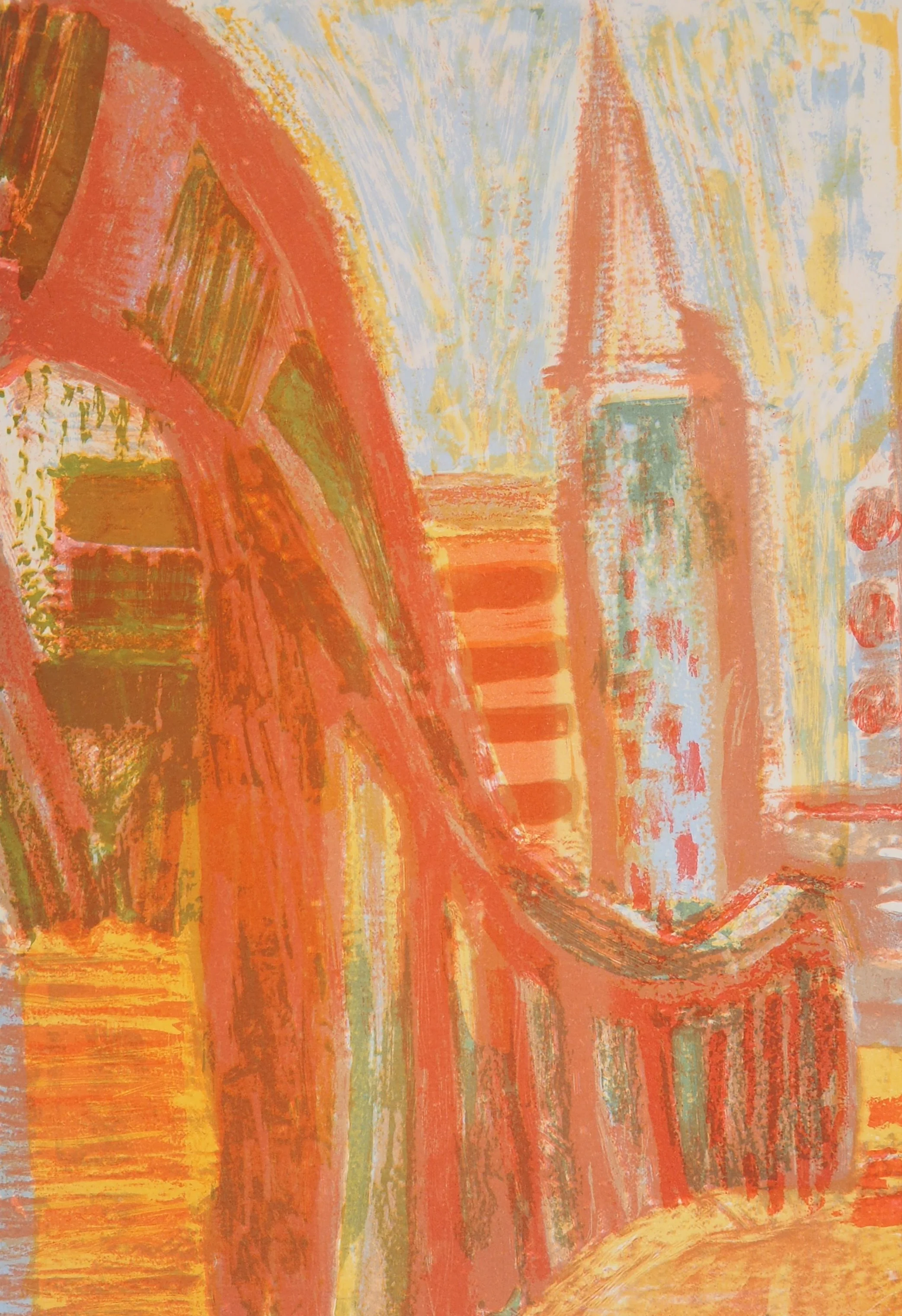 Roger MONTANE : Vue de la ville, Lithographie originale signée - Image 4