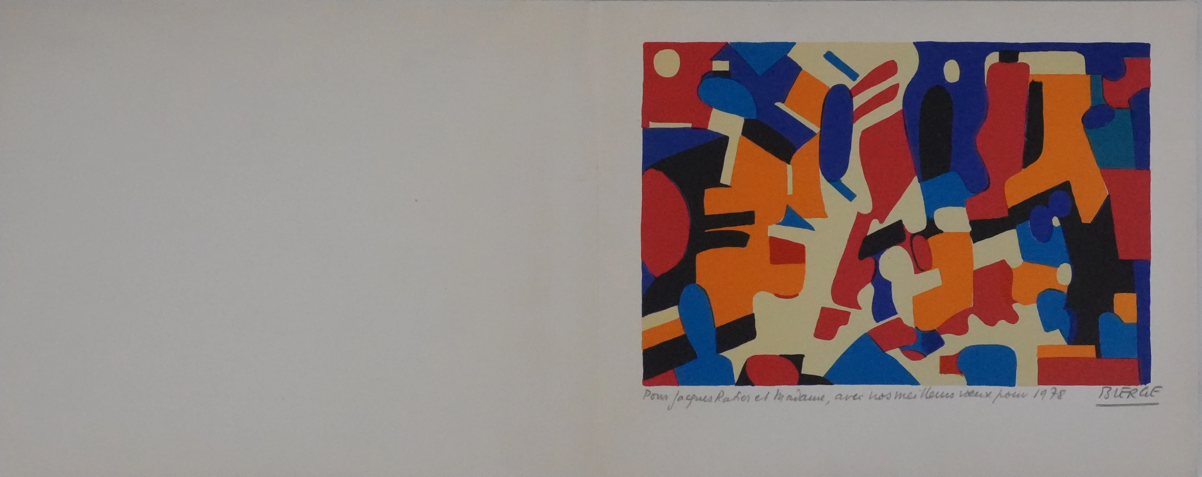 Roland BIERGE : Célébration, Composition abstraite, Lithographie originale signée - Image 7