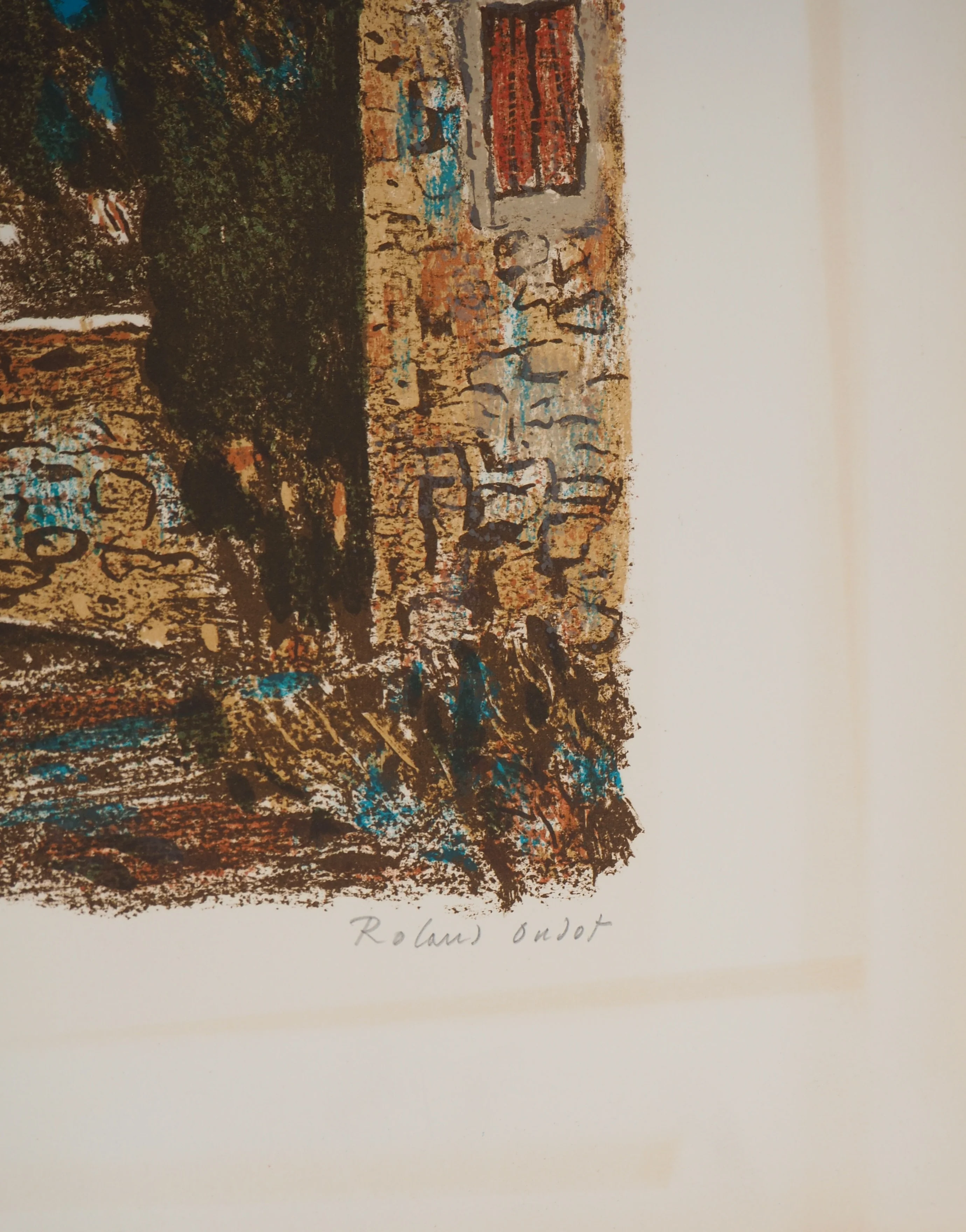 Roland OUDOT : Vieux Mas en Provence, Lithographie originale signée - Image 2