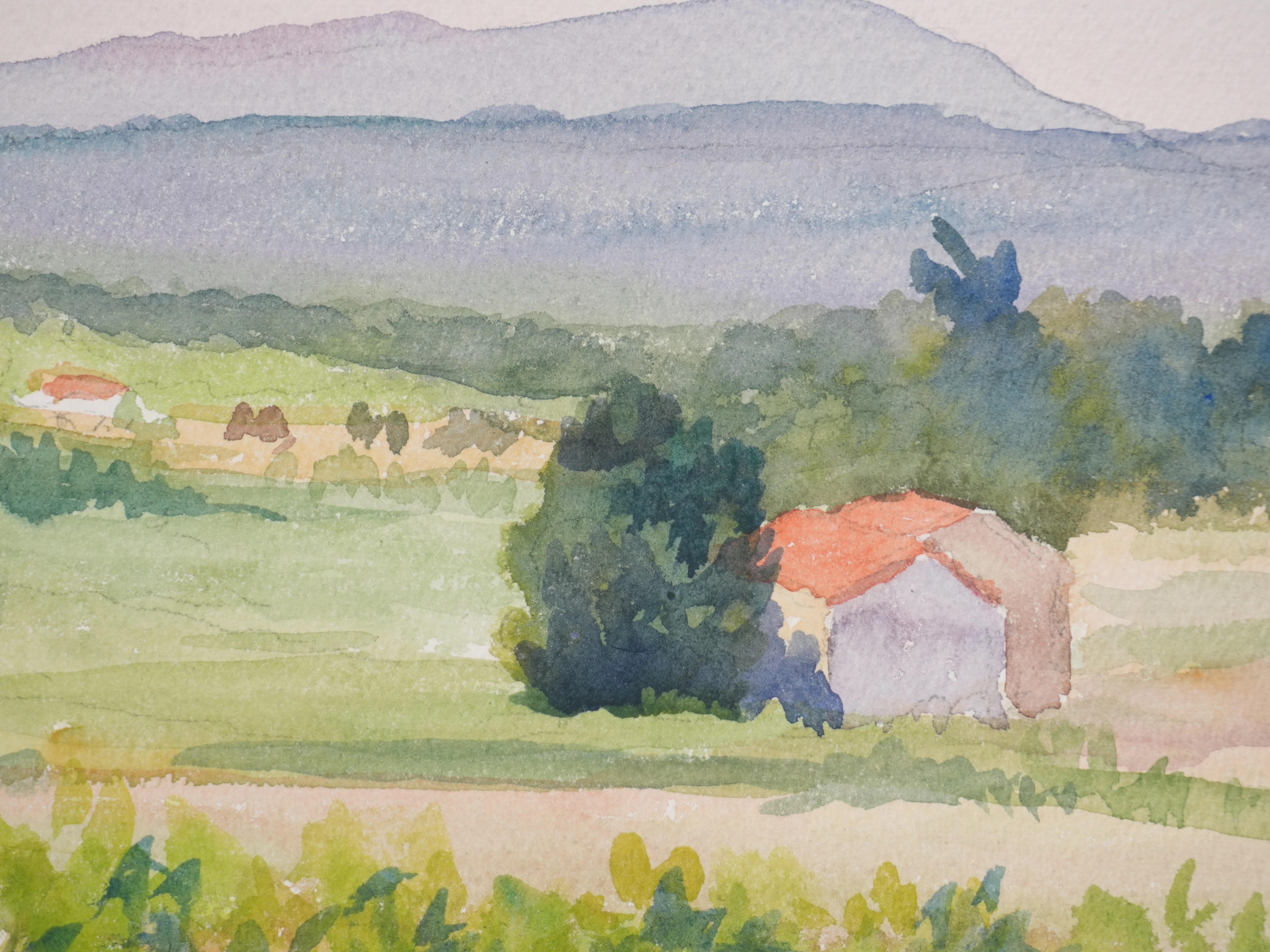 Salomon Alfred BOISECQ : La petite route de campagne, Aquarelle originale signée - Image 4