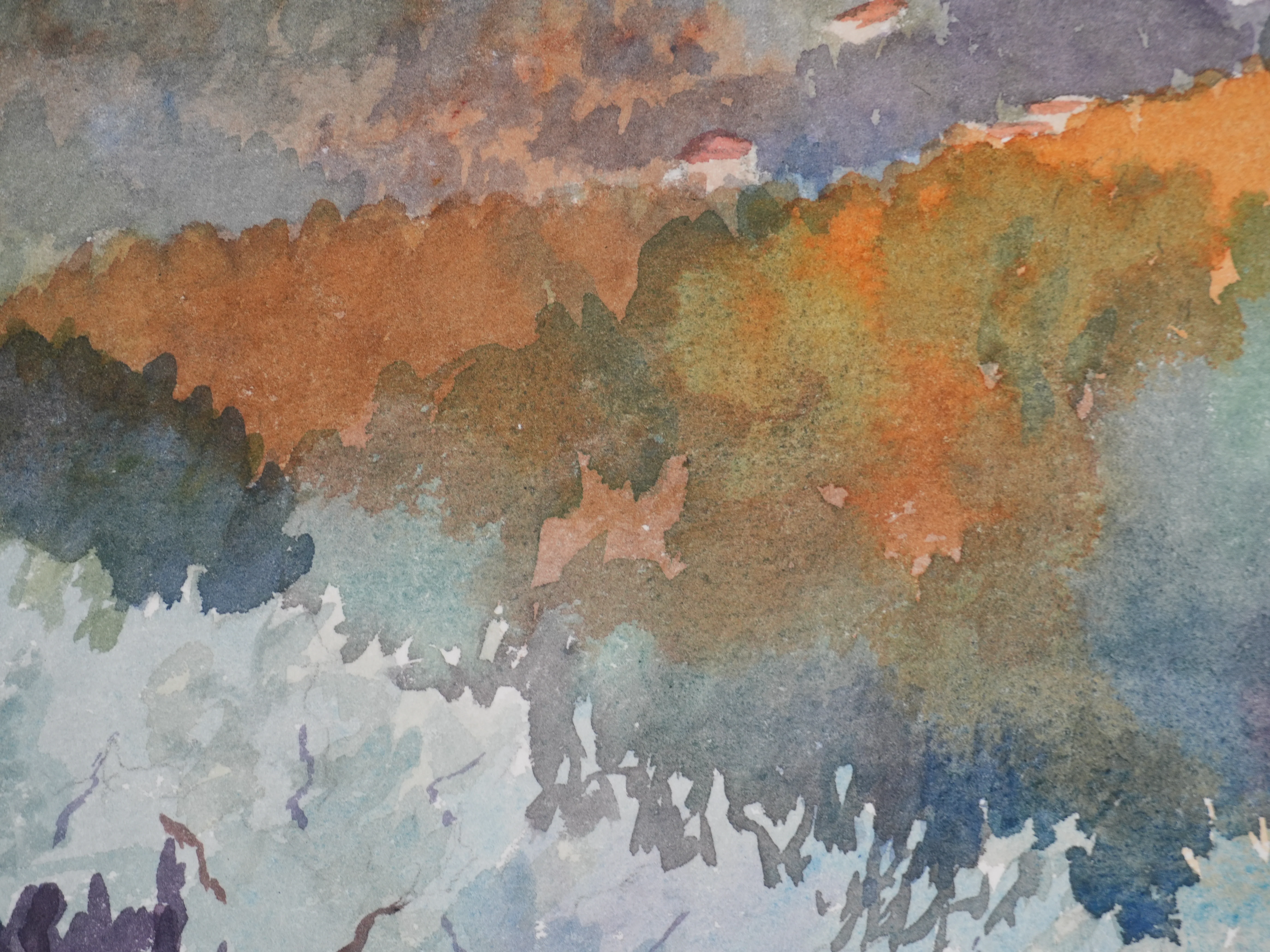 Salomon Alfred BOISECQ : Village provençal, Aquarelle originale signée - Image 6