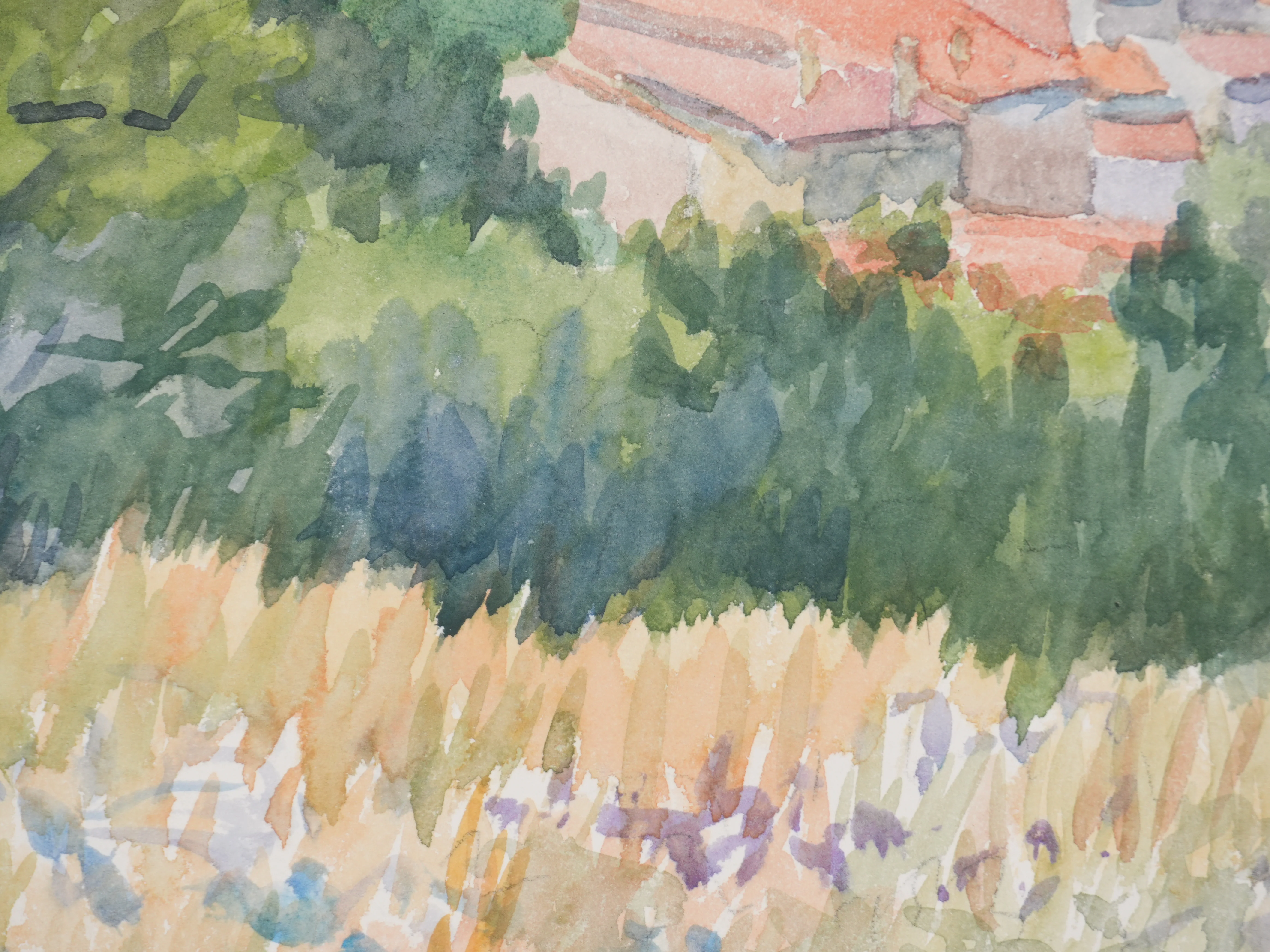 Salomon Alfred BOISECQ : Vue sur les toits provençaux, Aquarelle originale signée - Image 6