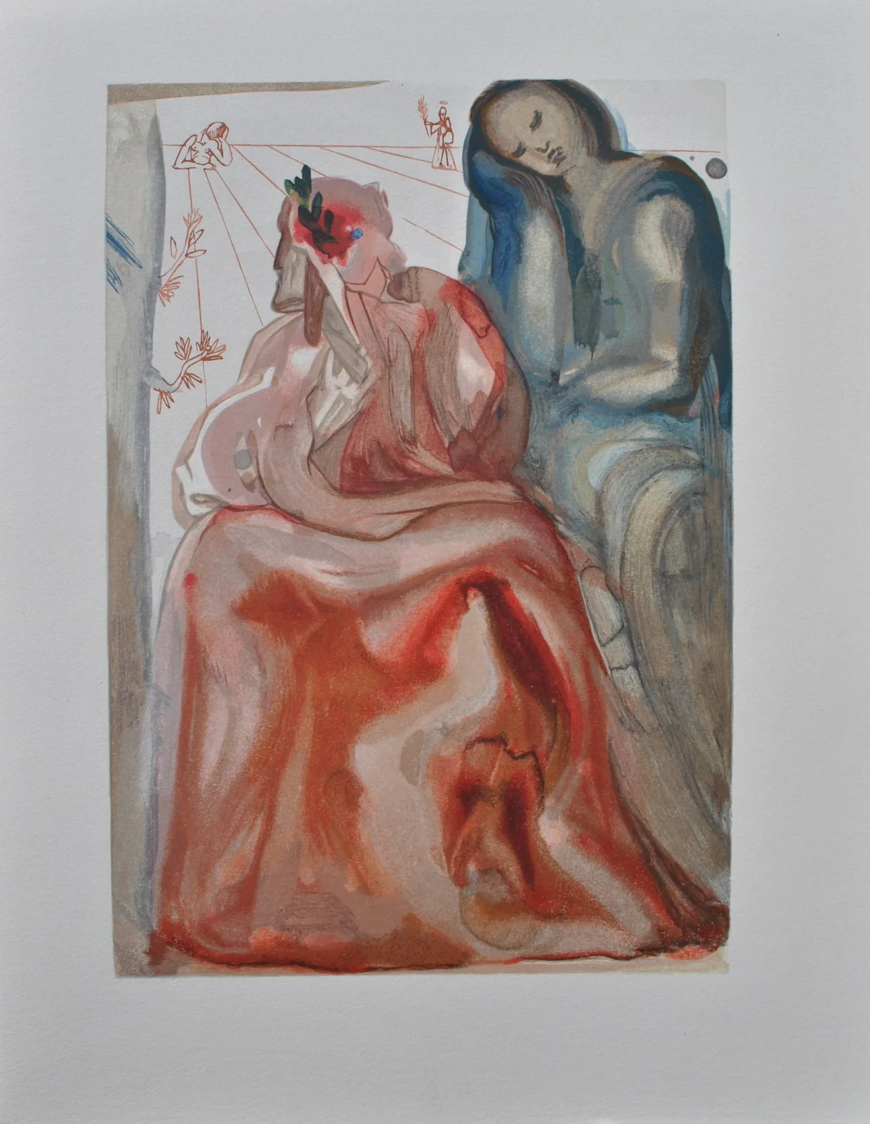 Salvador DALI : La confession de Dante, Bois gravé original