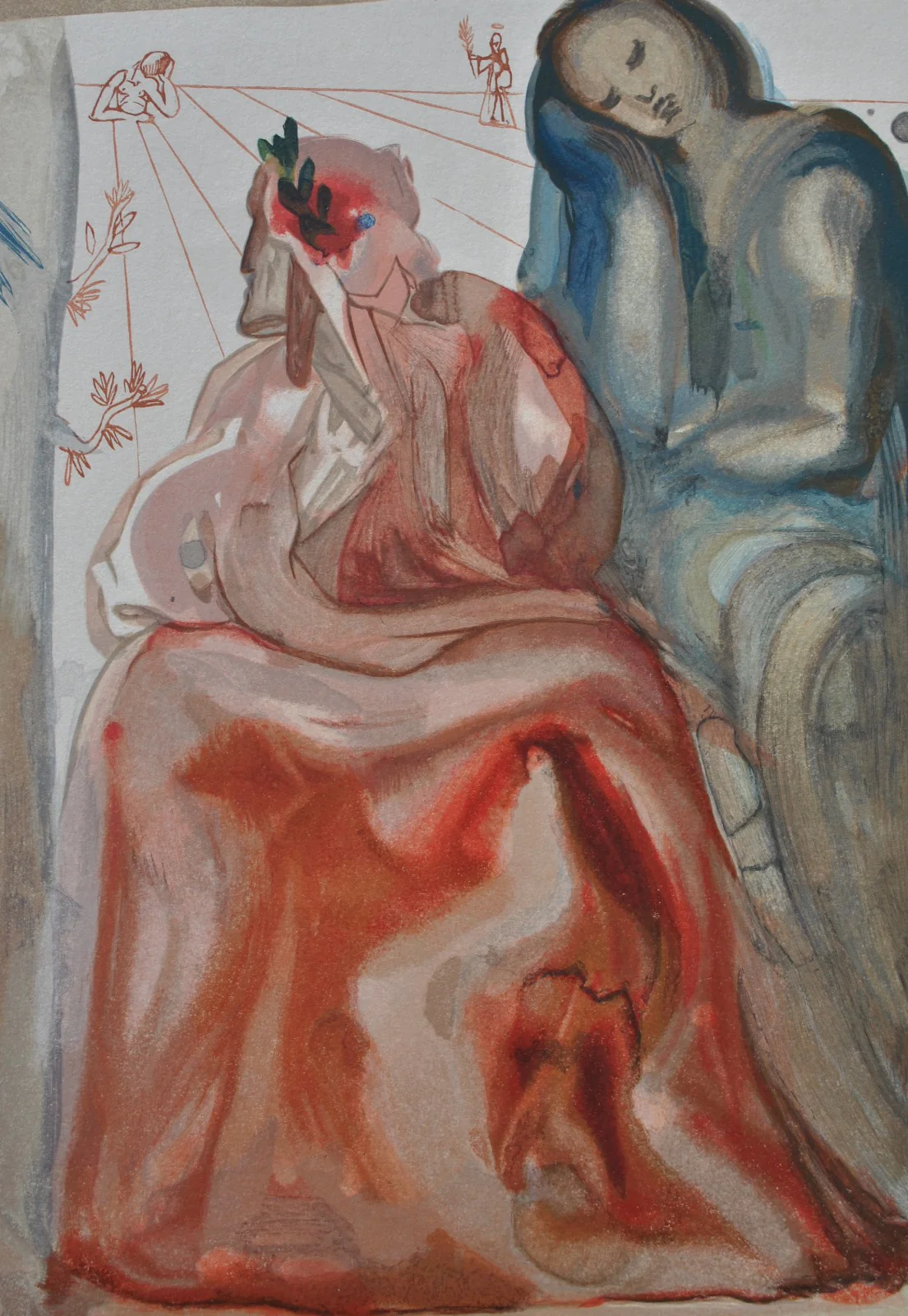 Salvador DALI : La confession de Dante, Bois gravé original - Image 2