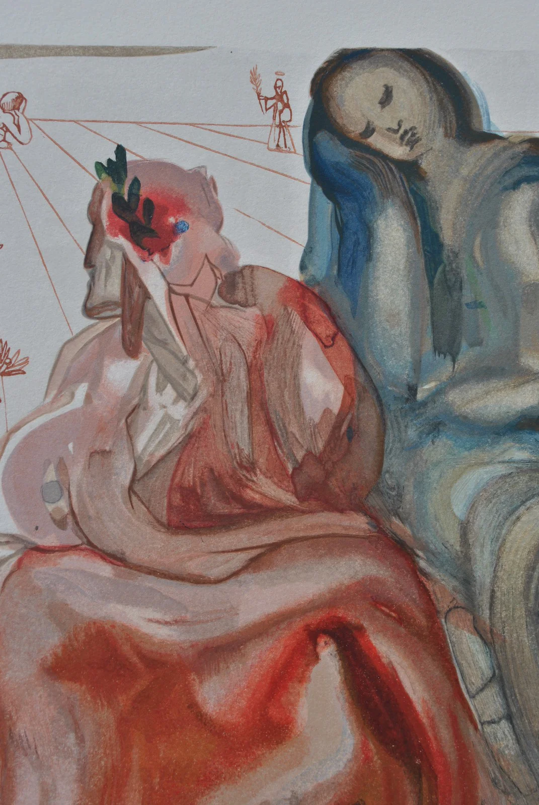Salvador DALI : La confession de Dante, Bois gravé original - Image 3