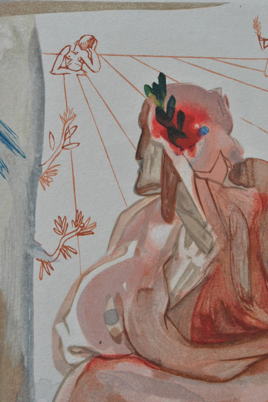 Salvador DALI : La confession de Dante, Bois gravé original - Image 4