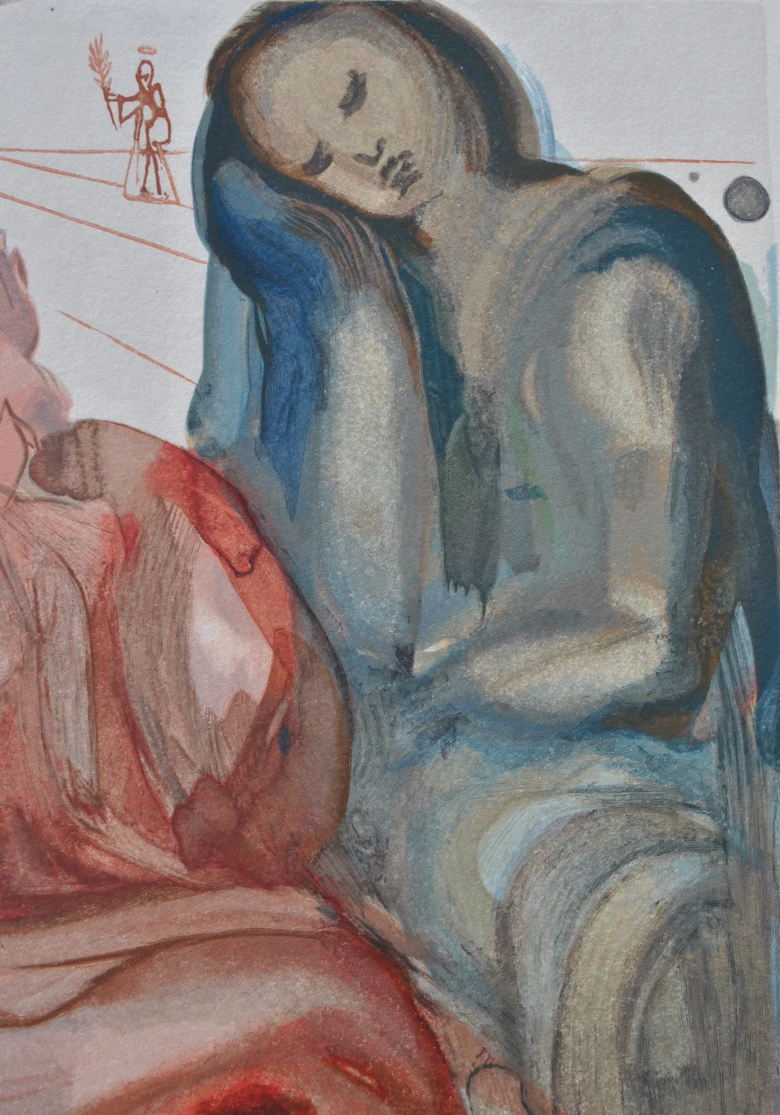 Salvador DALI : La confession de Dante, Bois gravé original - Image 5