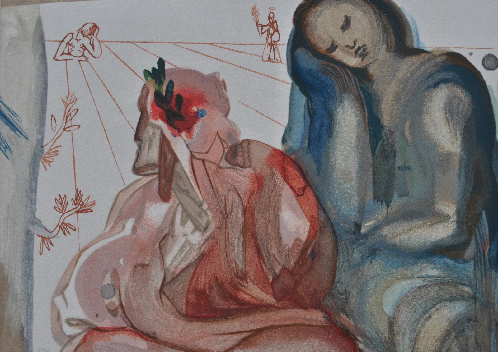Salvador DALI : La confession de Dante, Bois gravé original - Image 6