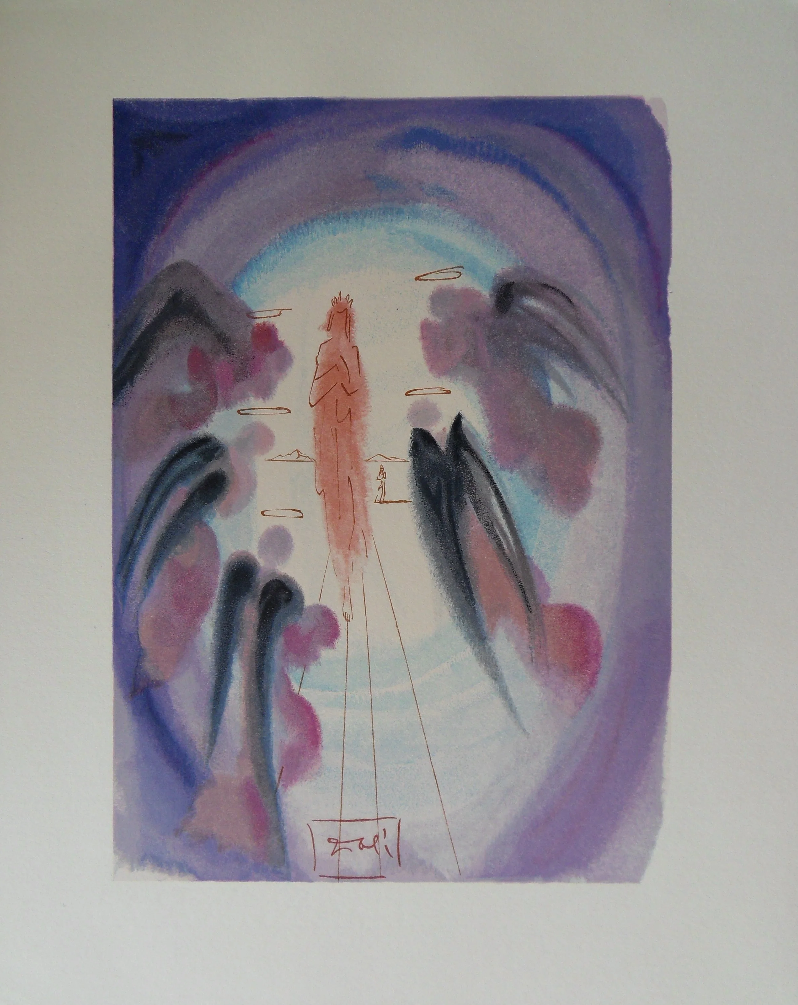 Salvador DALI : La joie des bienheureux, Bois gravé original signé