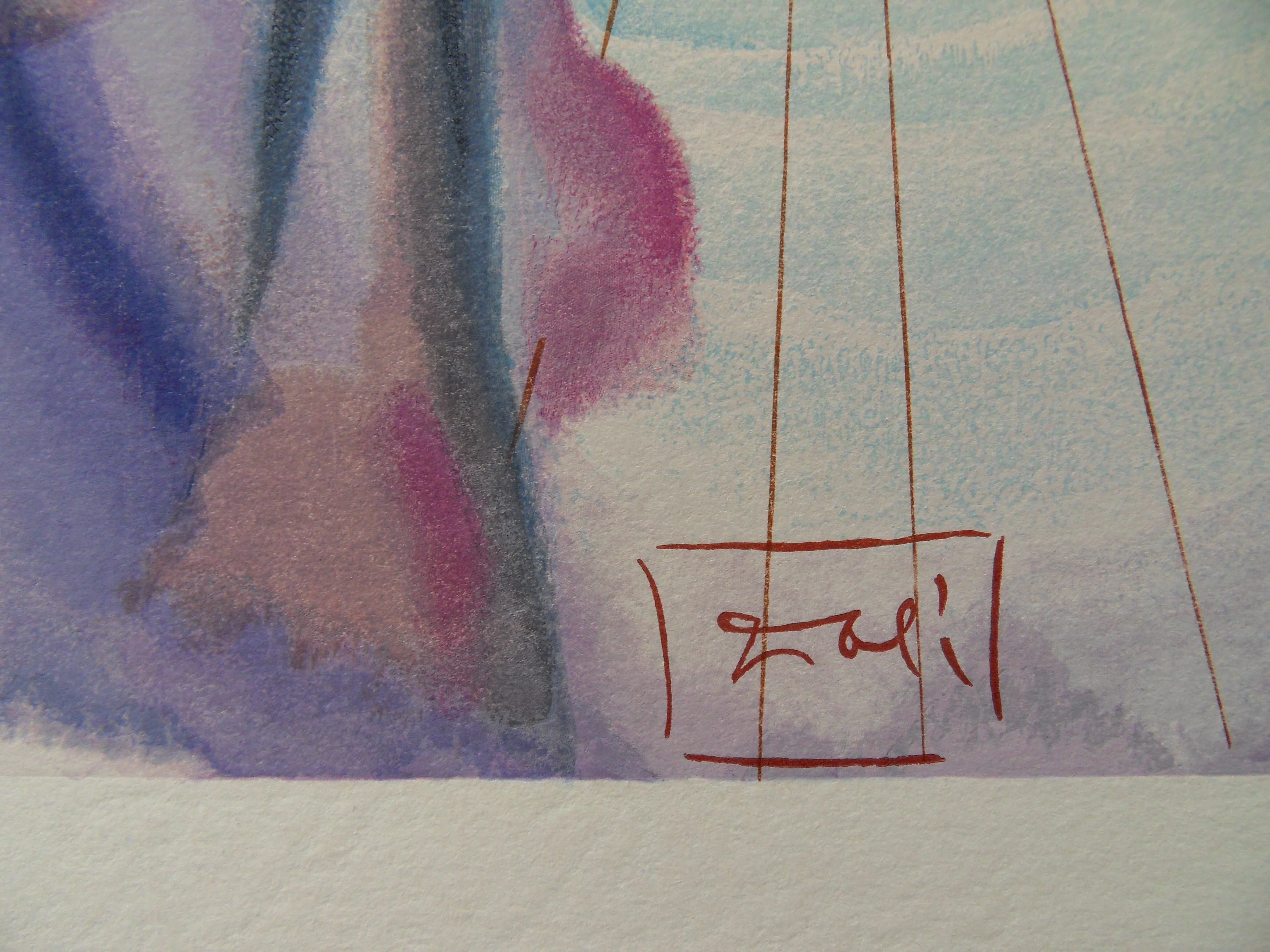 Salvador DALI : La joie des bienheureux, Bois gravé original signé - Image 2