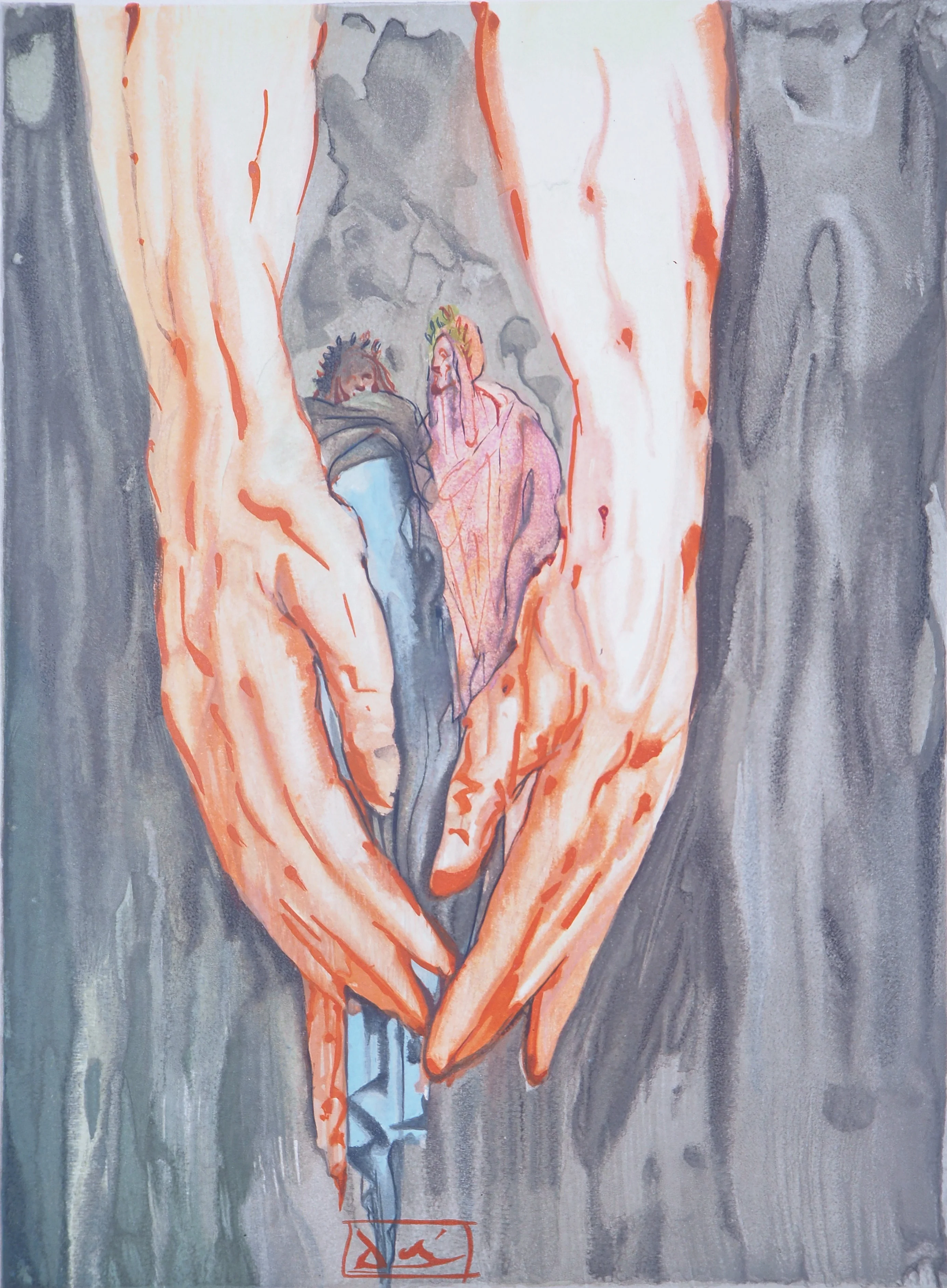 Salvador DALI : La montée de Géryon, Bois gravé original signé - Image 3