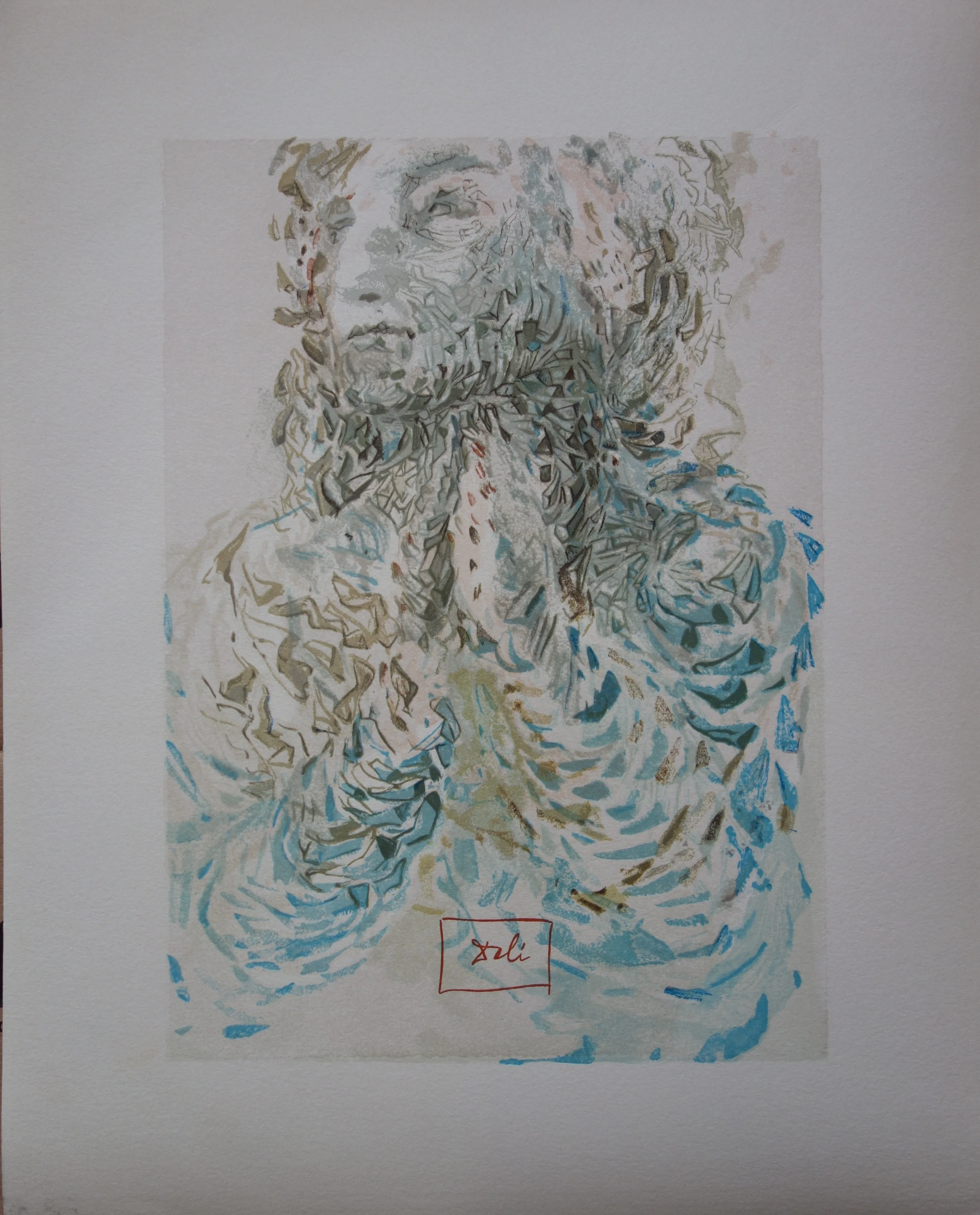 Salvador DALI : La prescience divine, Bois gravé original signé