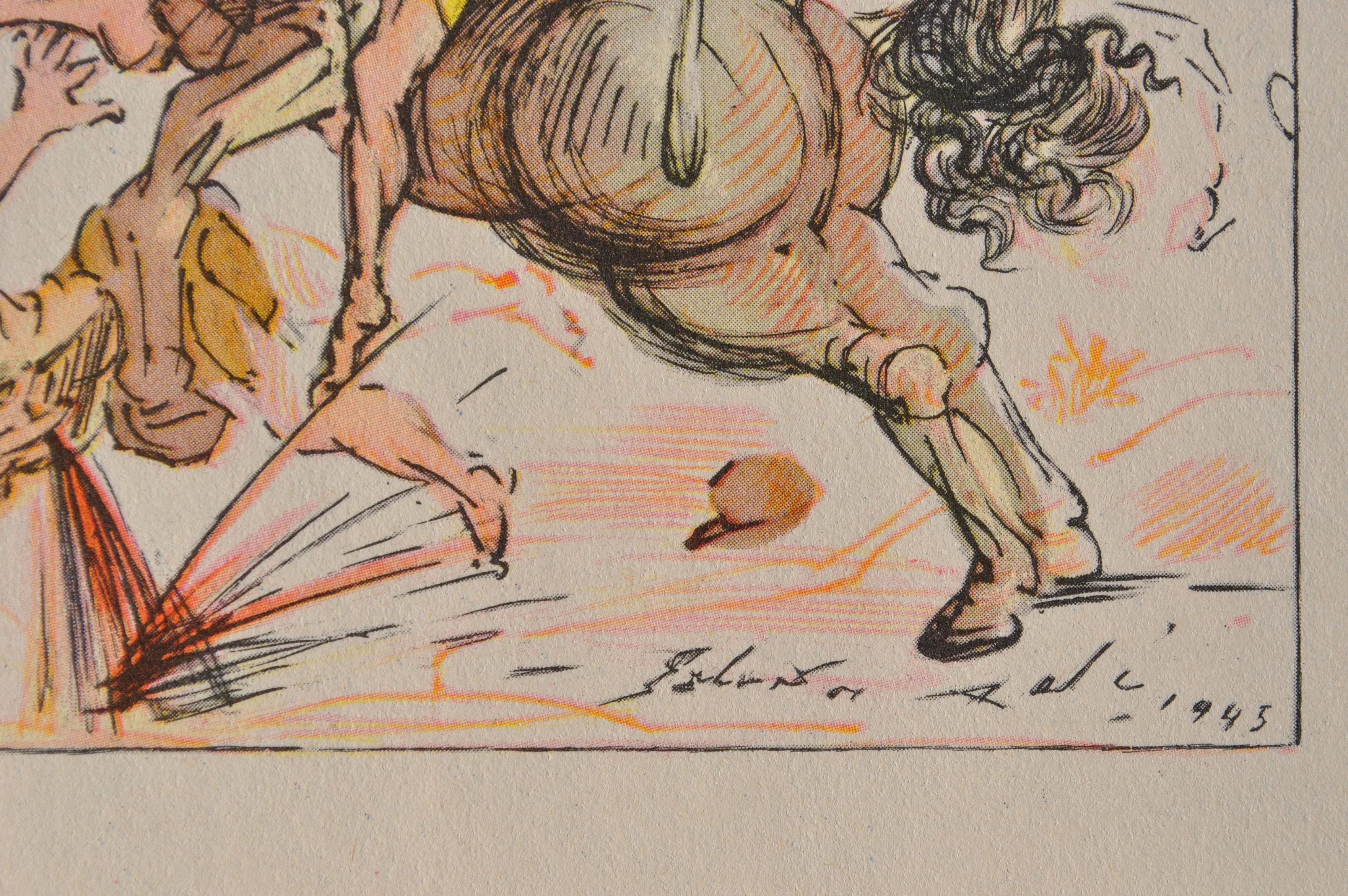 Salvador DALI : L'attaque des barbares, Estampe signée, 1948 - Image 3