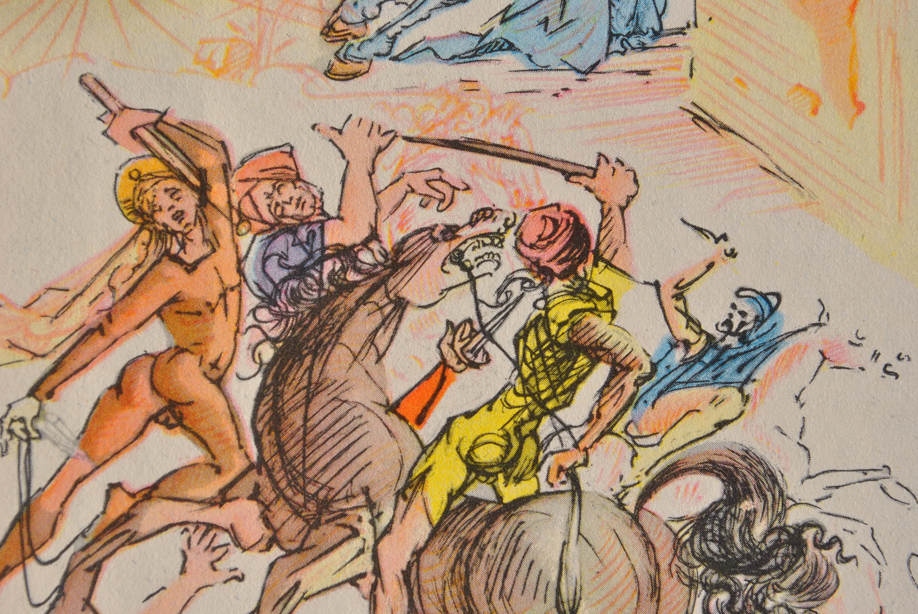 Salvador DALI : L'attaque des barbares, Estampe signée, 1948 - Image 4