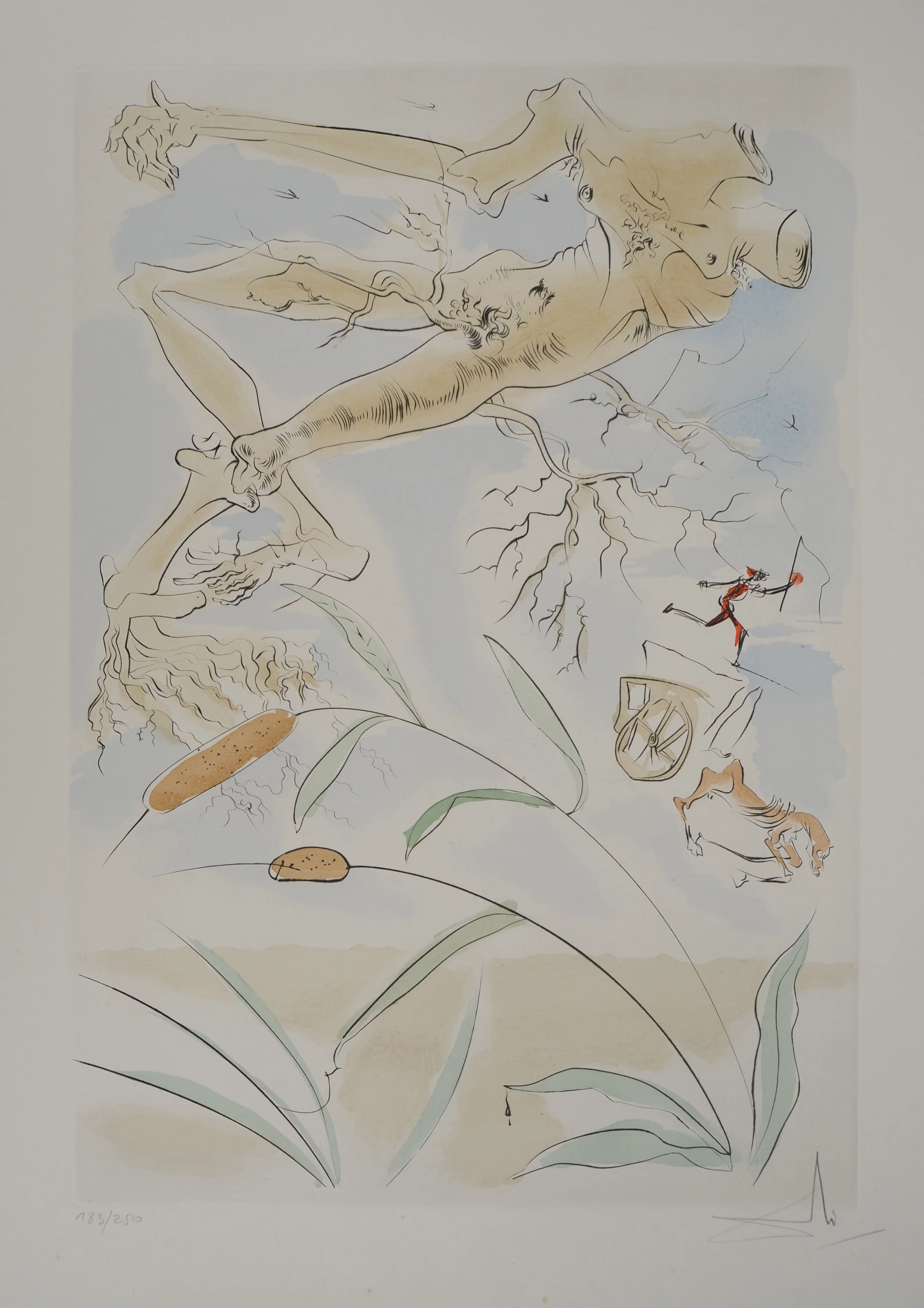 Salvador DALI : Le Bestiaire de La Fontaine, Le chêne et le roseau, Gravure originale signée - Image 3
