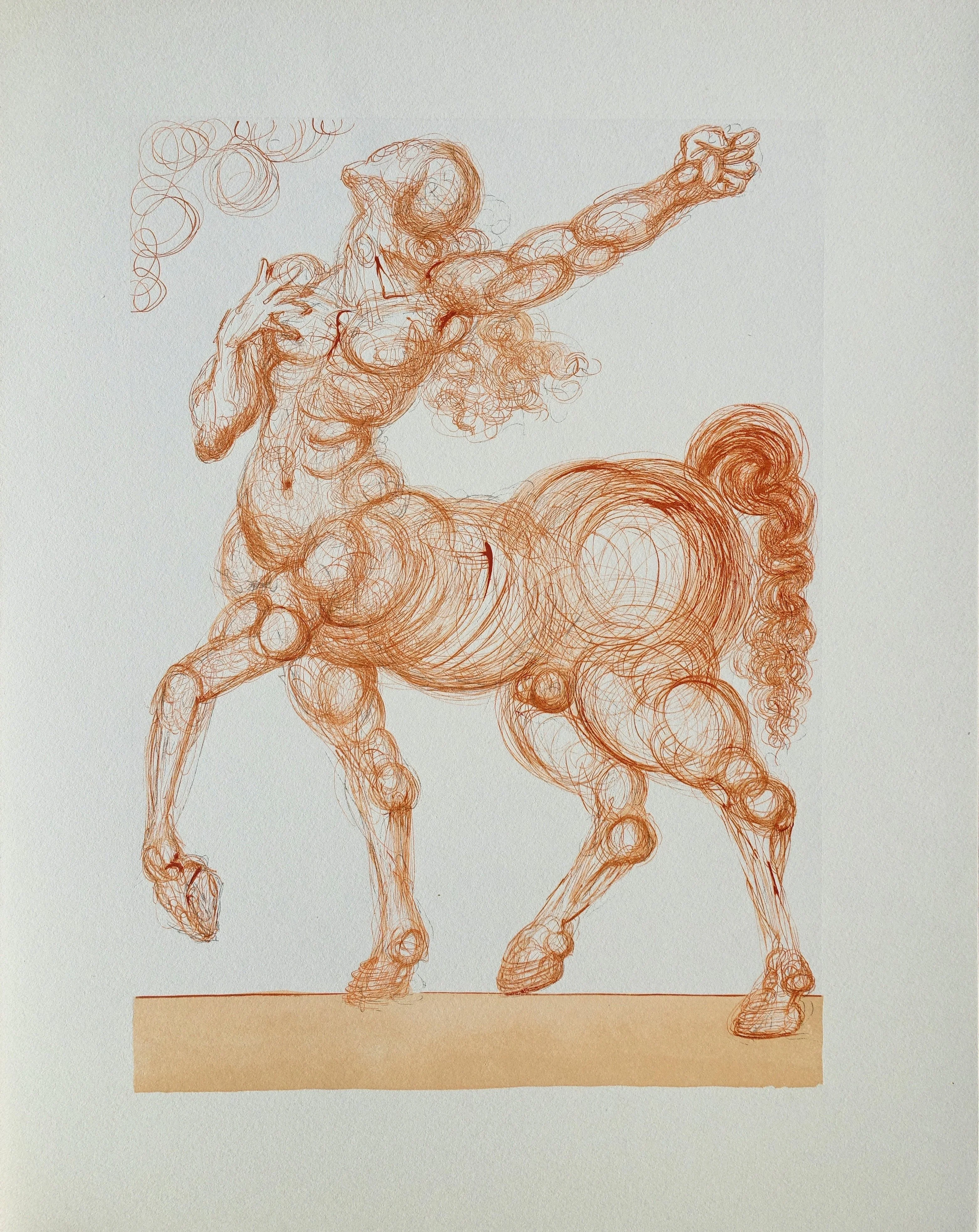 Salvador DALI : Le centaure, Bois gravé original