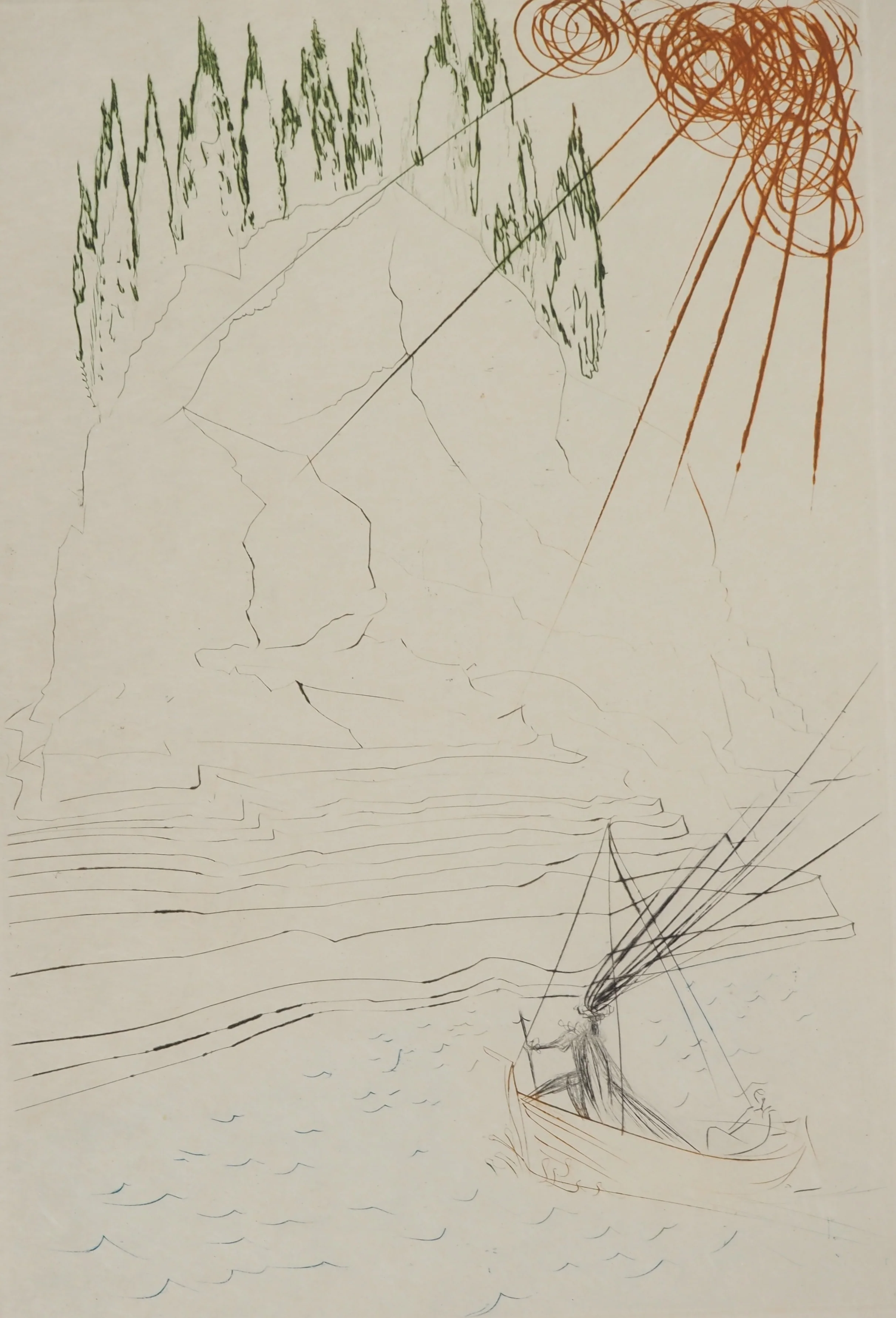 Salvador DALI : Le combat avec le Morhoult, Gravure originale signée - Image 3