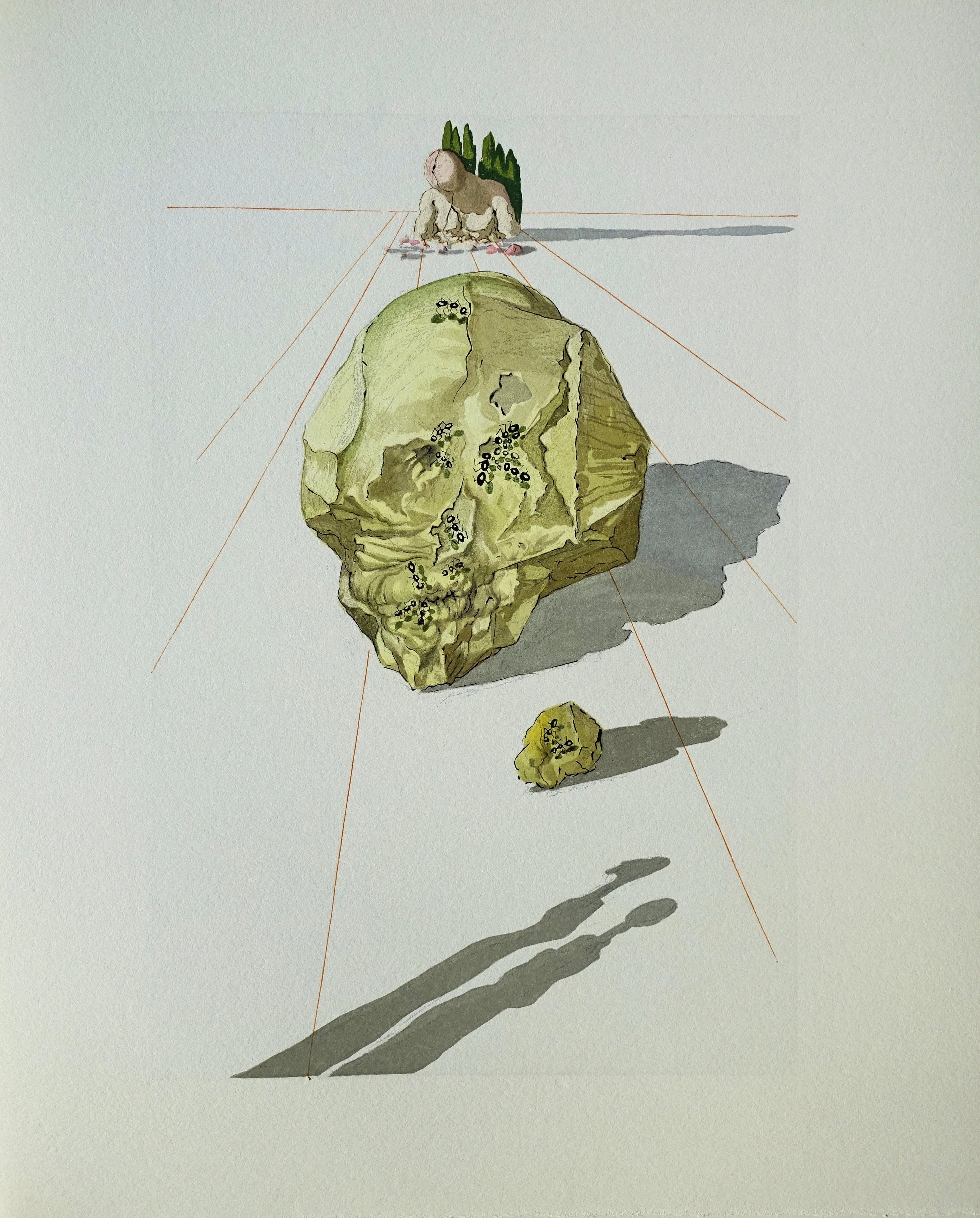 Salvador DALI : Le supplice des hypocrites, Bois gravé original