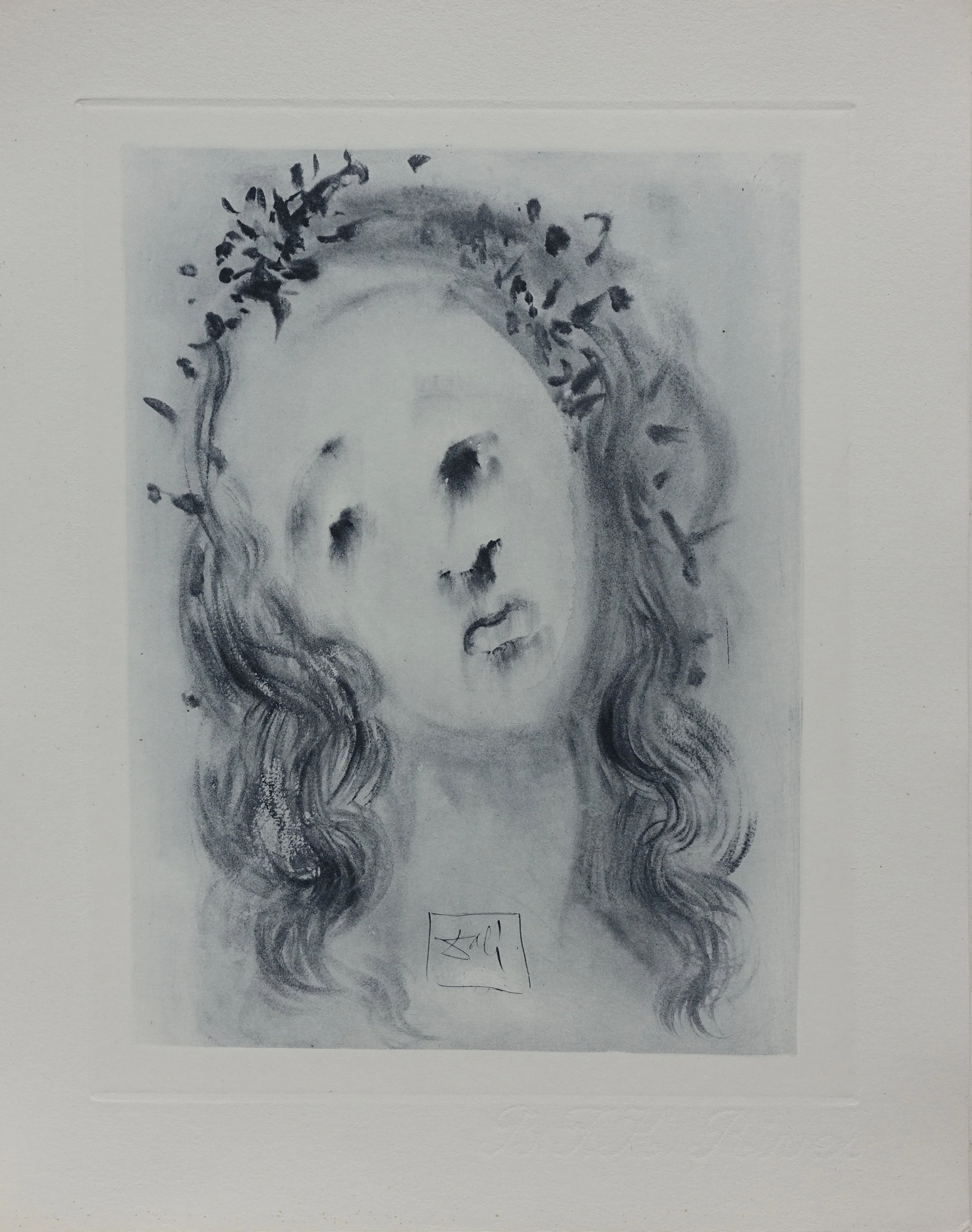 Salvador DALI : Le visage de Virgile, Gravure signée