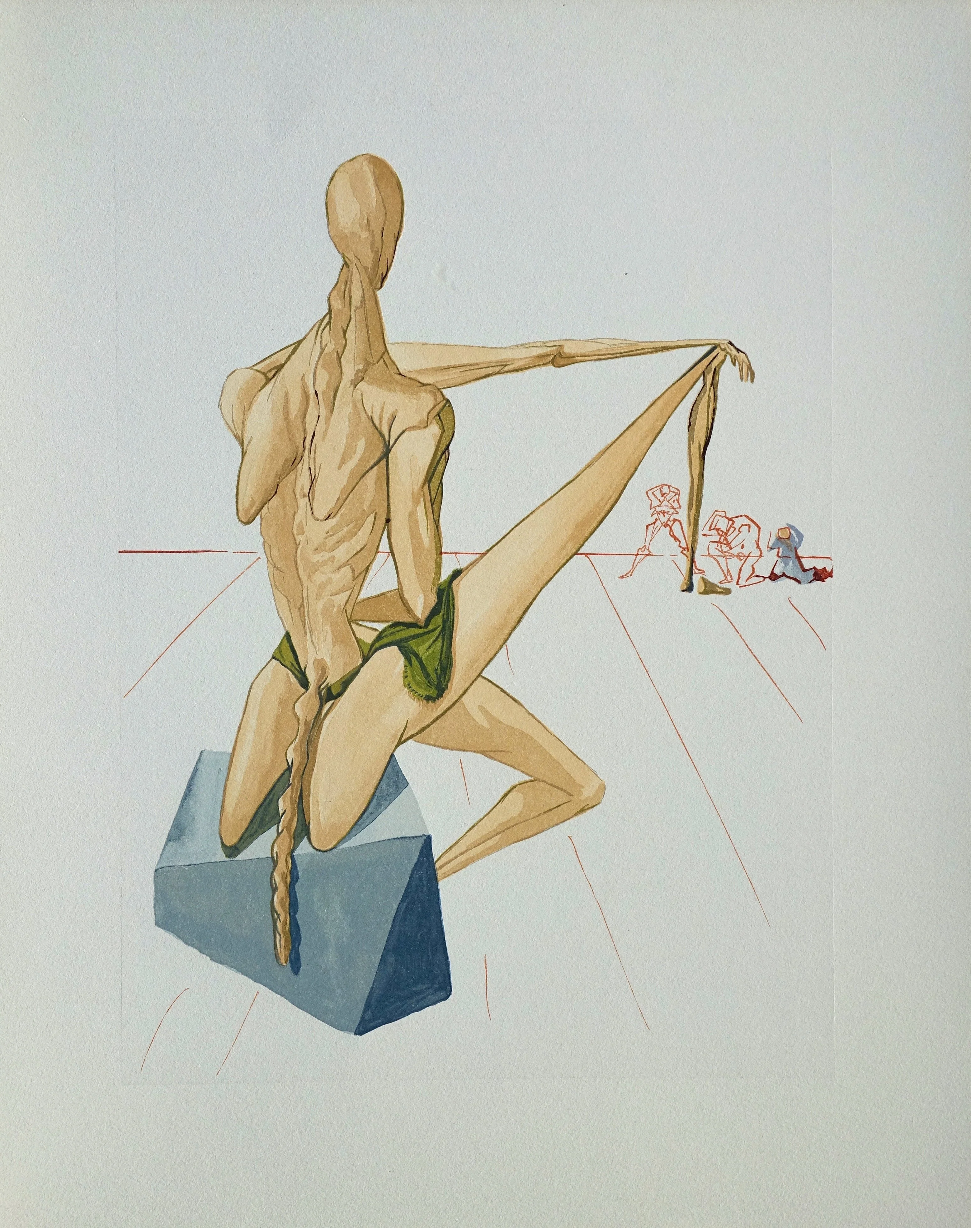 Salvador DALI : Minos, Bois gravé original