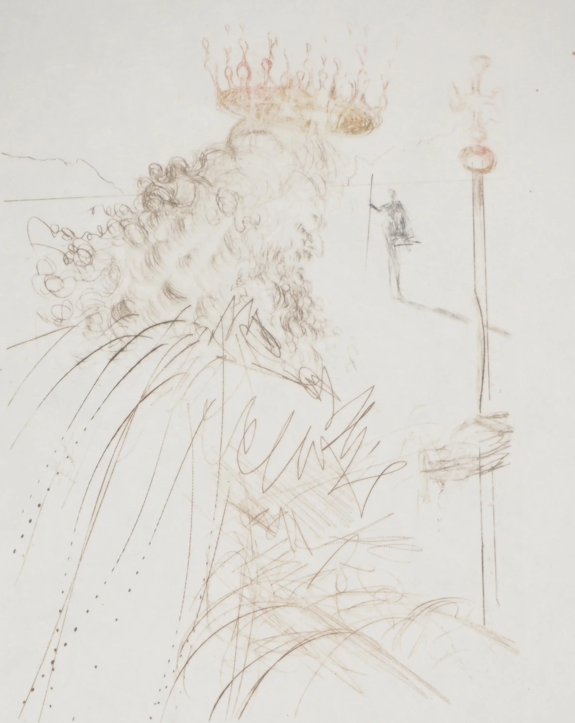 Salvador DALI : Roi Lear, Gravure originale signée