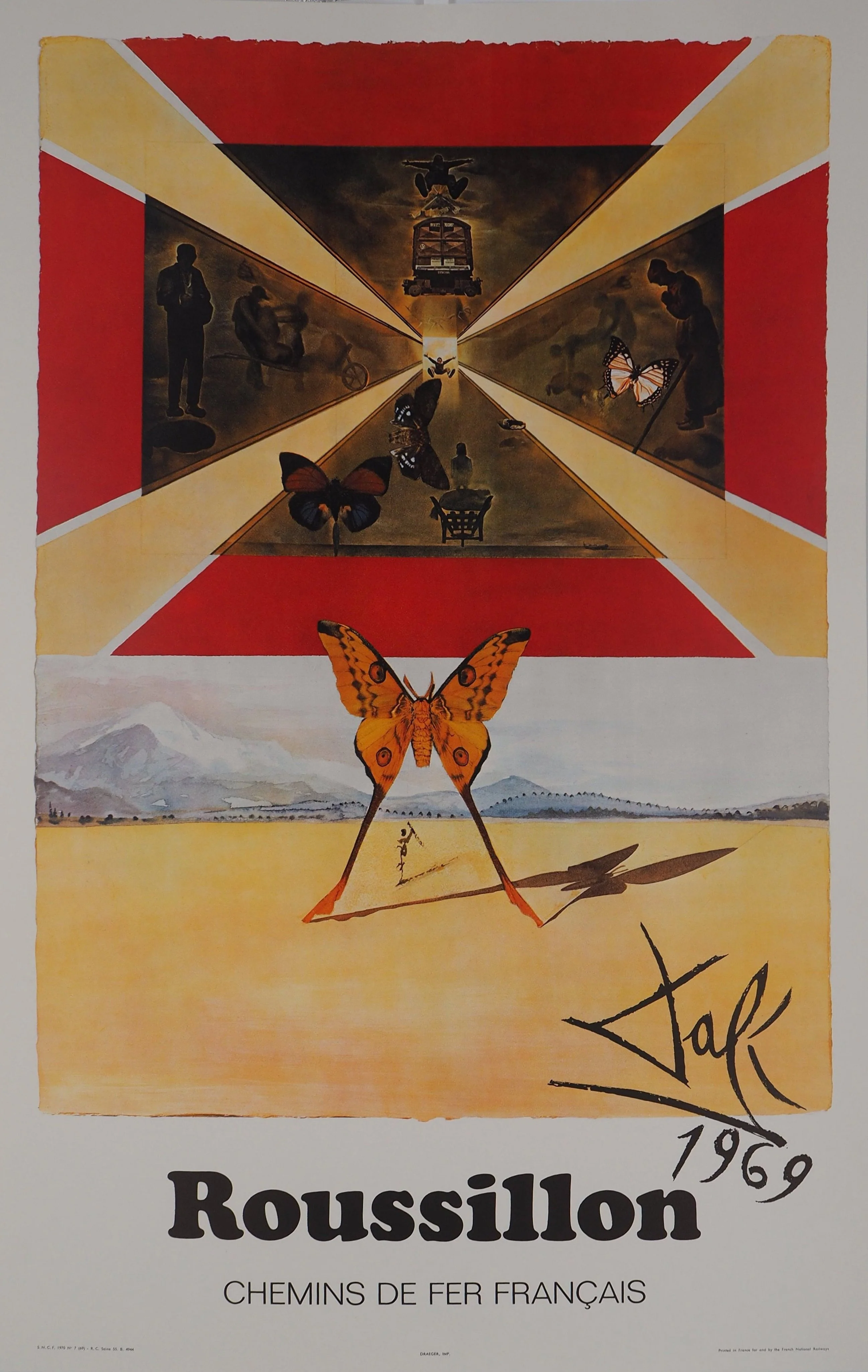 Salvador DALI : Roussillon, SNCF (Suite Papillon), Lithographie originale signée