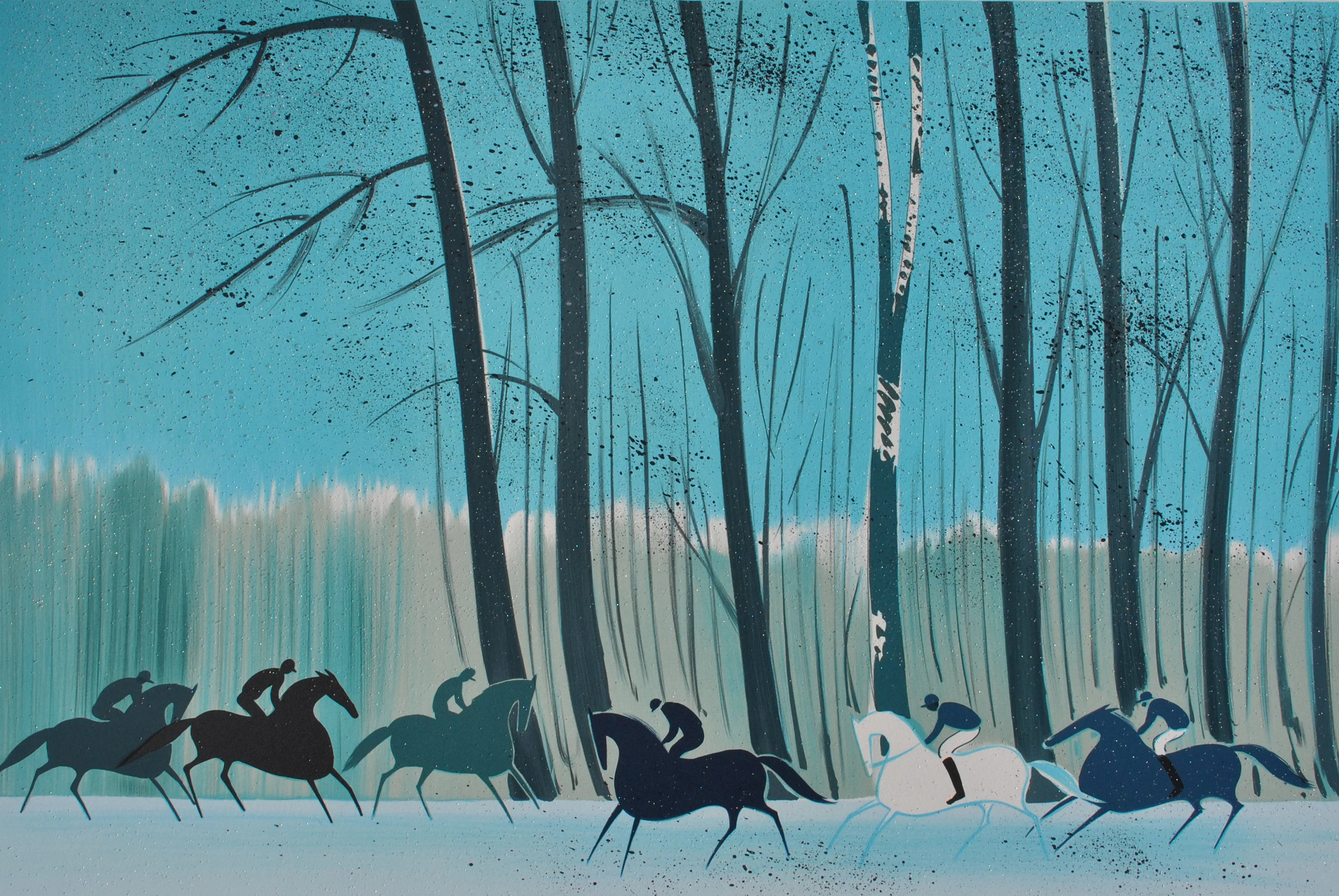 Serge LASSUS : Cavaliers en Hiver, Lithographie originale signée - Image 2