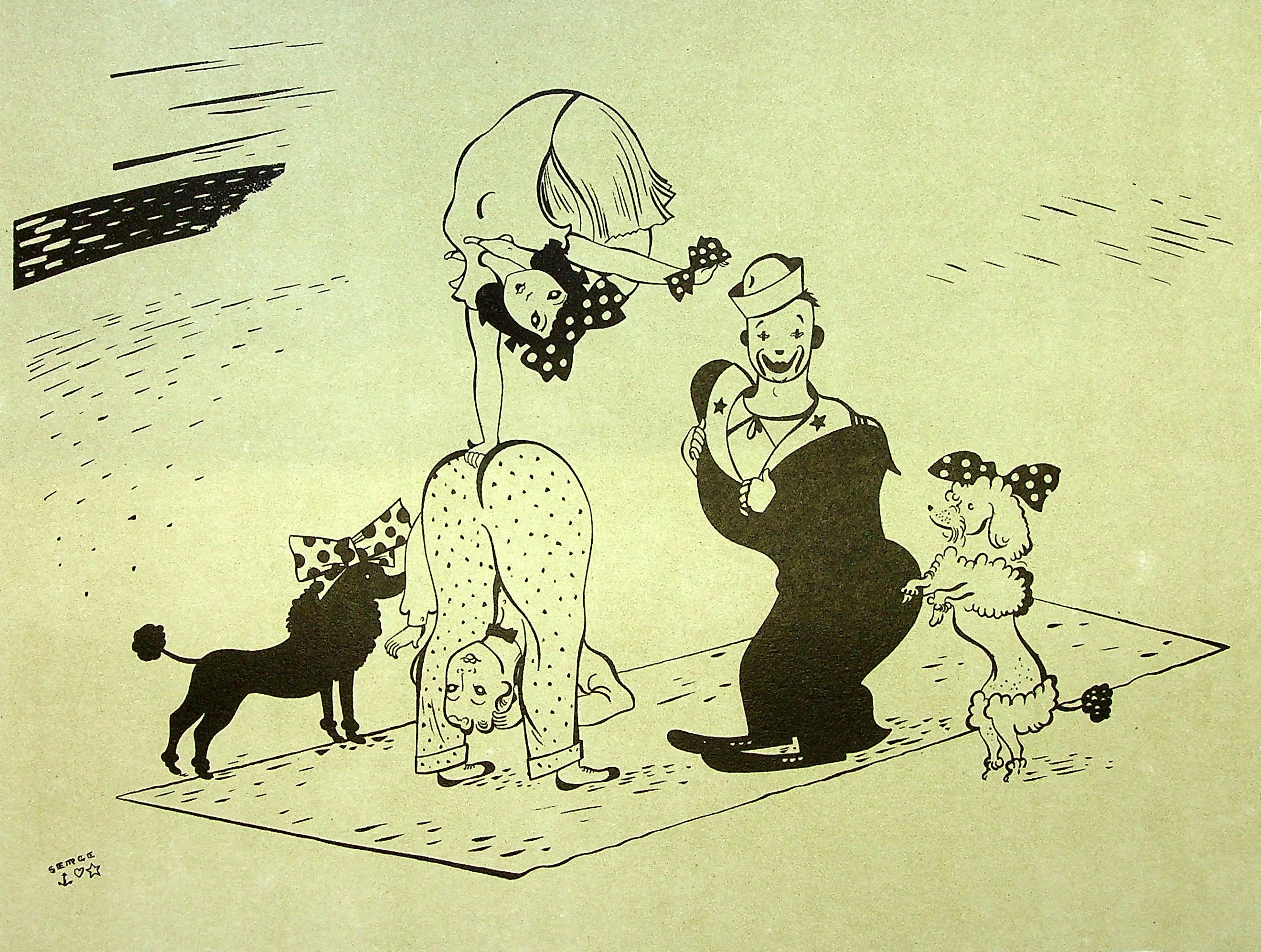 SERGE (Maurice Féaudierre, dit) : Comedy-act, Lithographie originale signée - Image 2