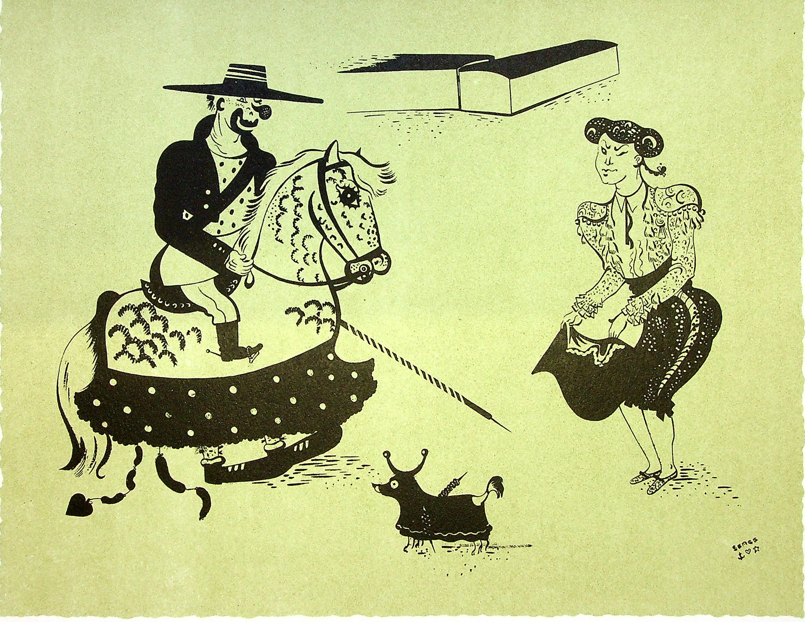 SERGE (Maurice Féaudierre, dit) : La Corrida, Lithographie originale signée - Image 2