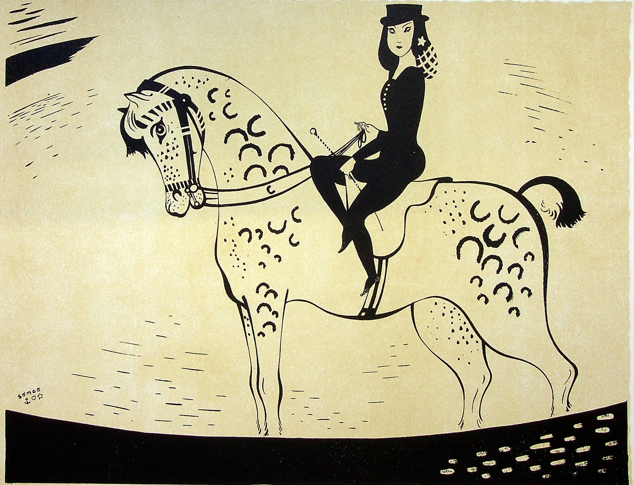 SERGE (Maurice Féaudierre, dit) : La pause, Lithographie originale signée - Image 2