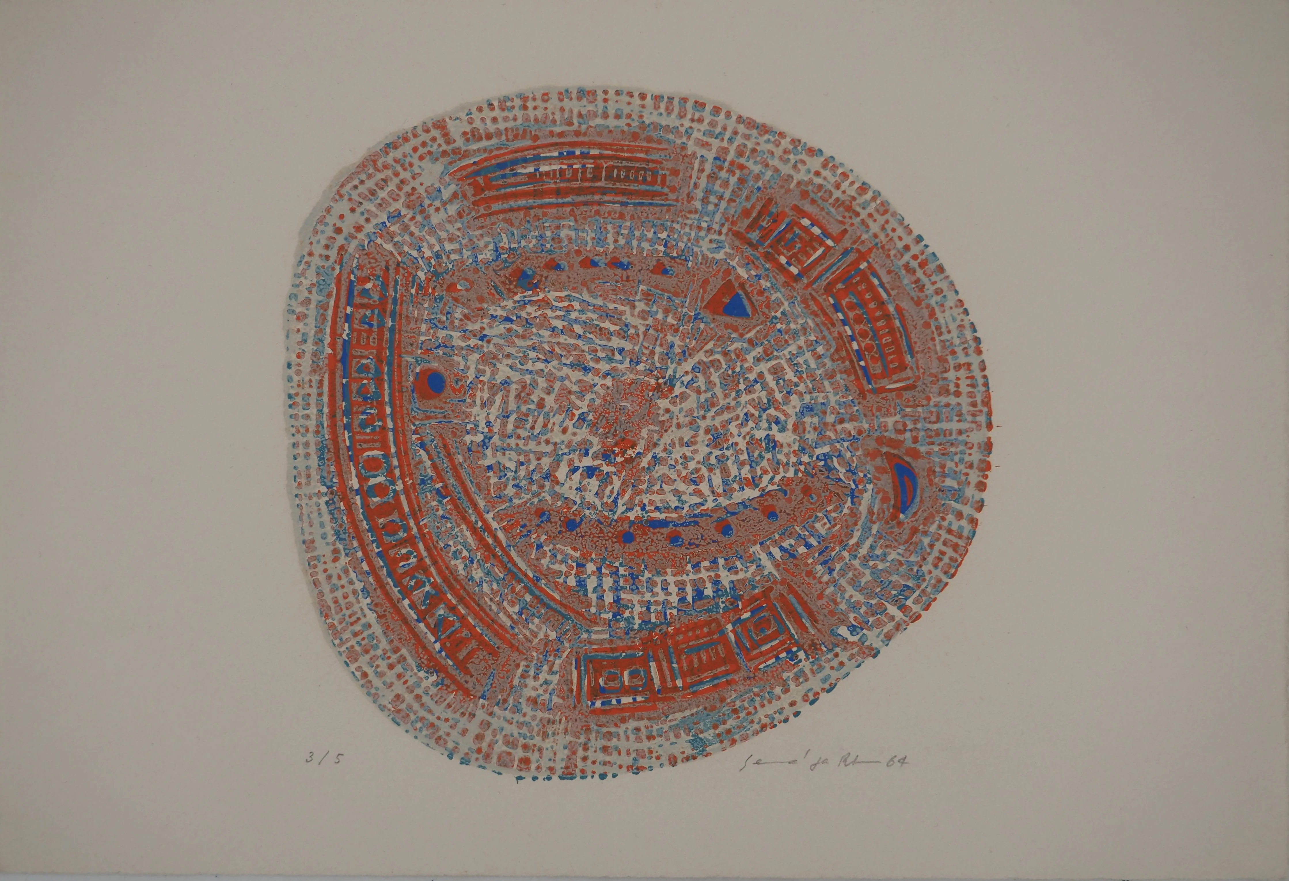 Seund JA RHEE : Cercle de la vie, Gravure originale signée