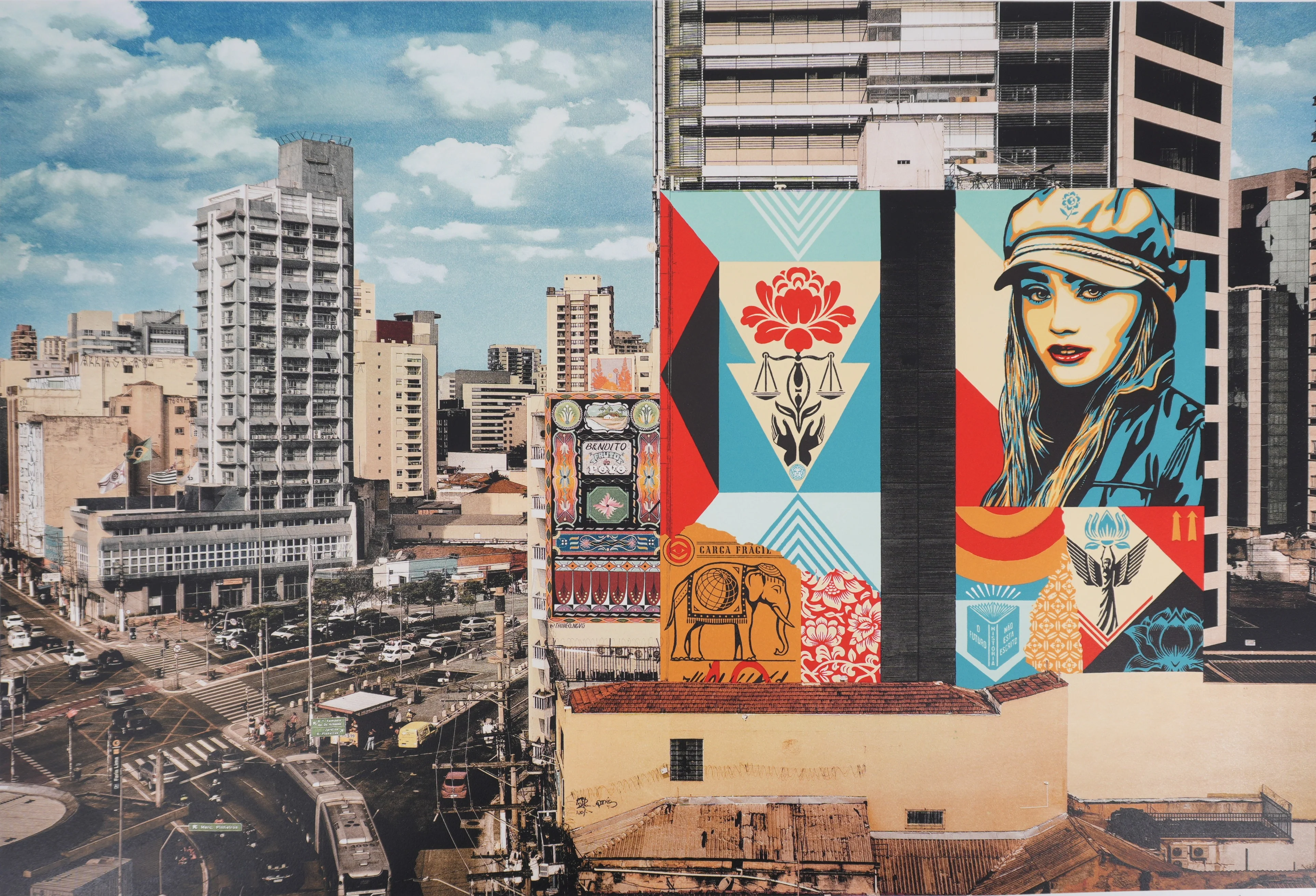 Shepard FAIREY (Obey) : Carga Fragil Mural, Lithographie originale signée - Image 3