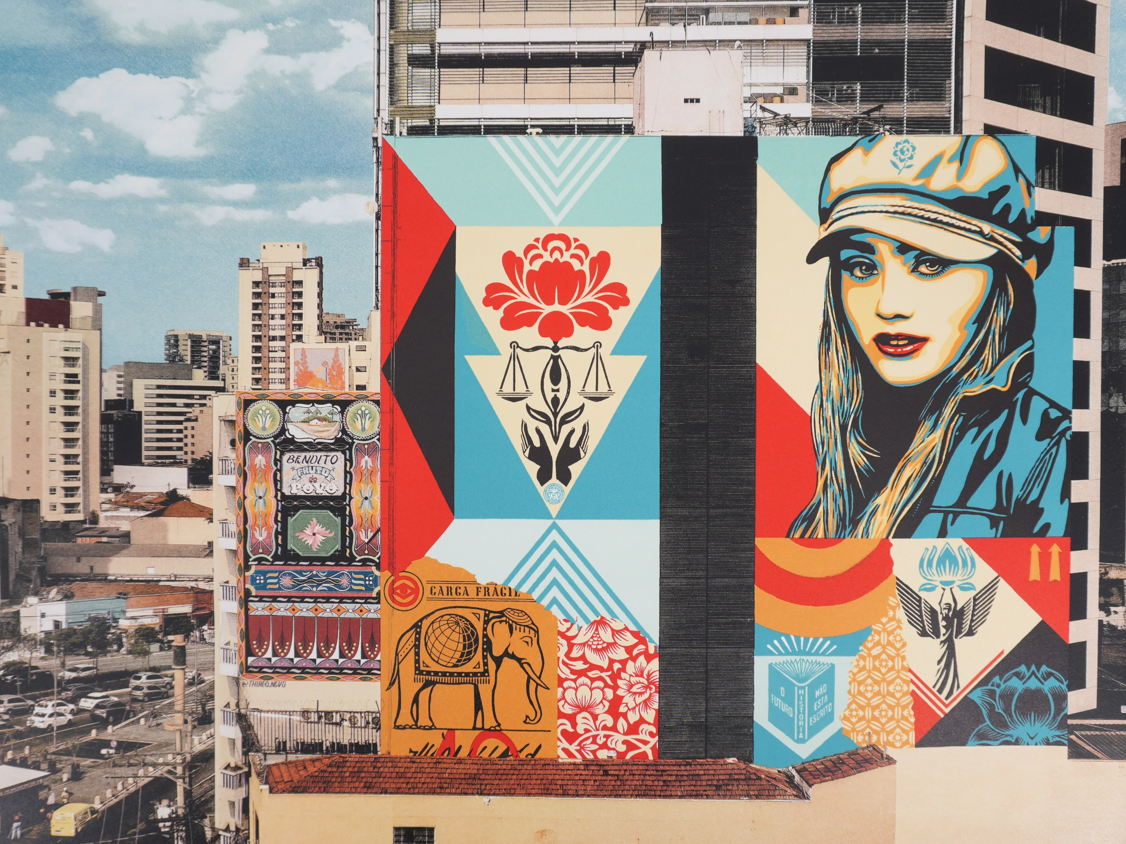 Shepard FAIREY (Obey) : Carga Fragil Mural, Lithographie originale signée - Image 4