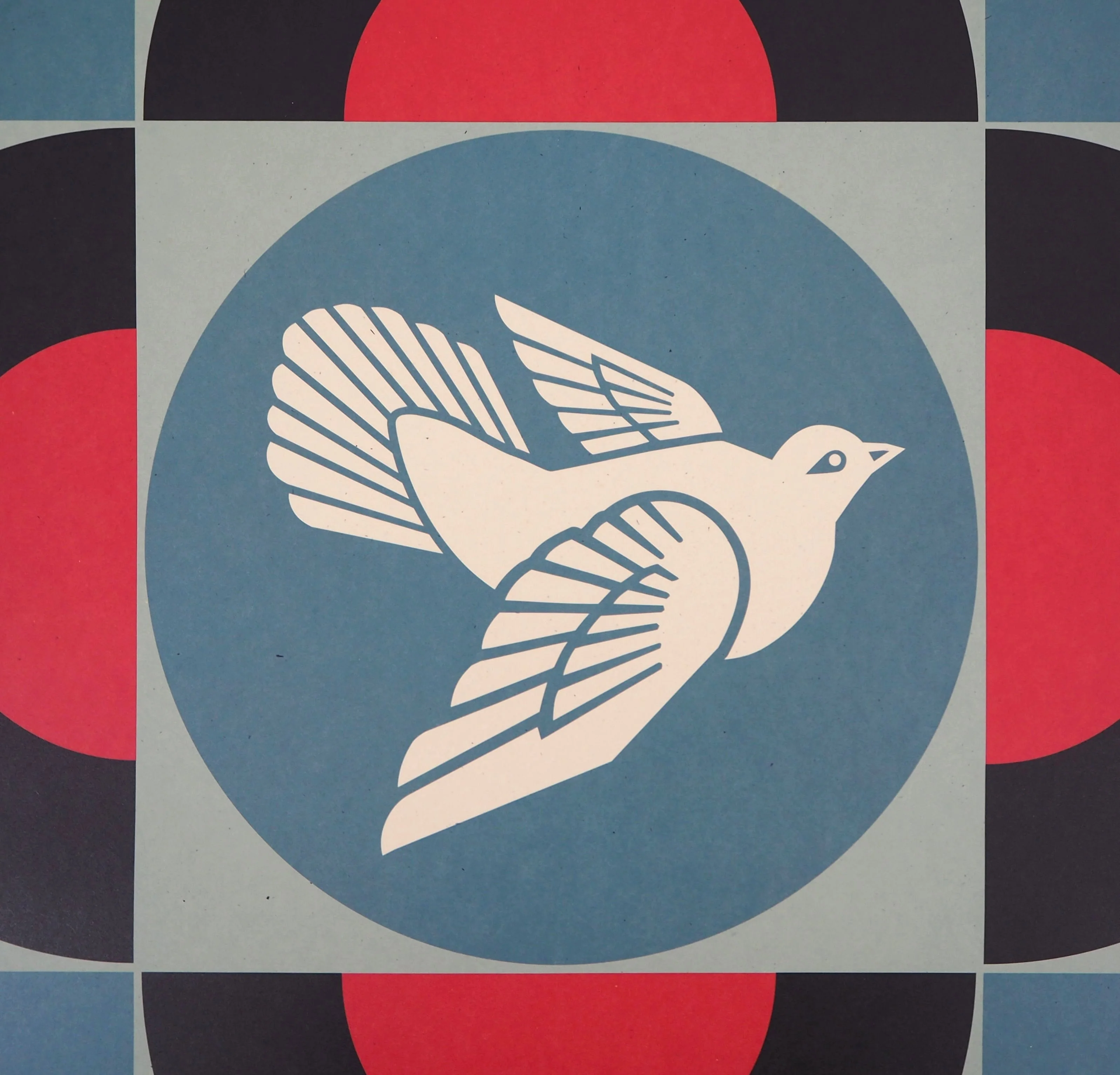 Shepard FAIREY (Obey) : Geometric Dove Black, Lithographie originale signée - Image 4