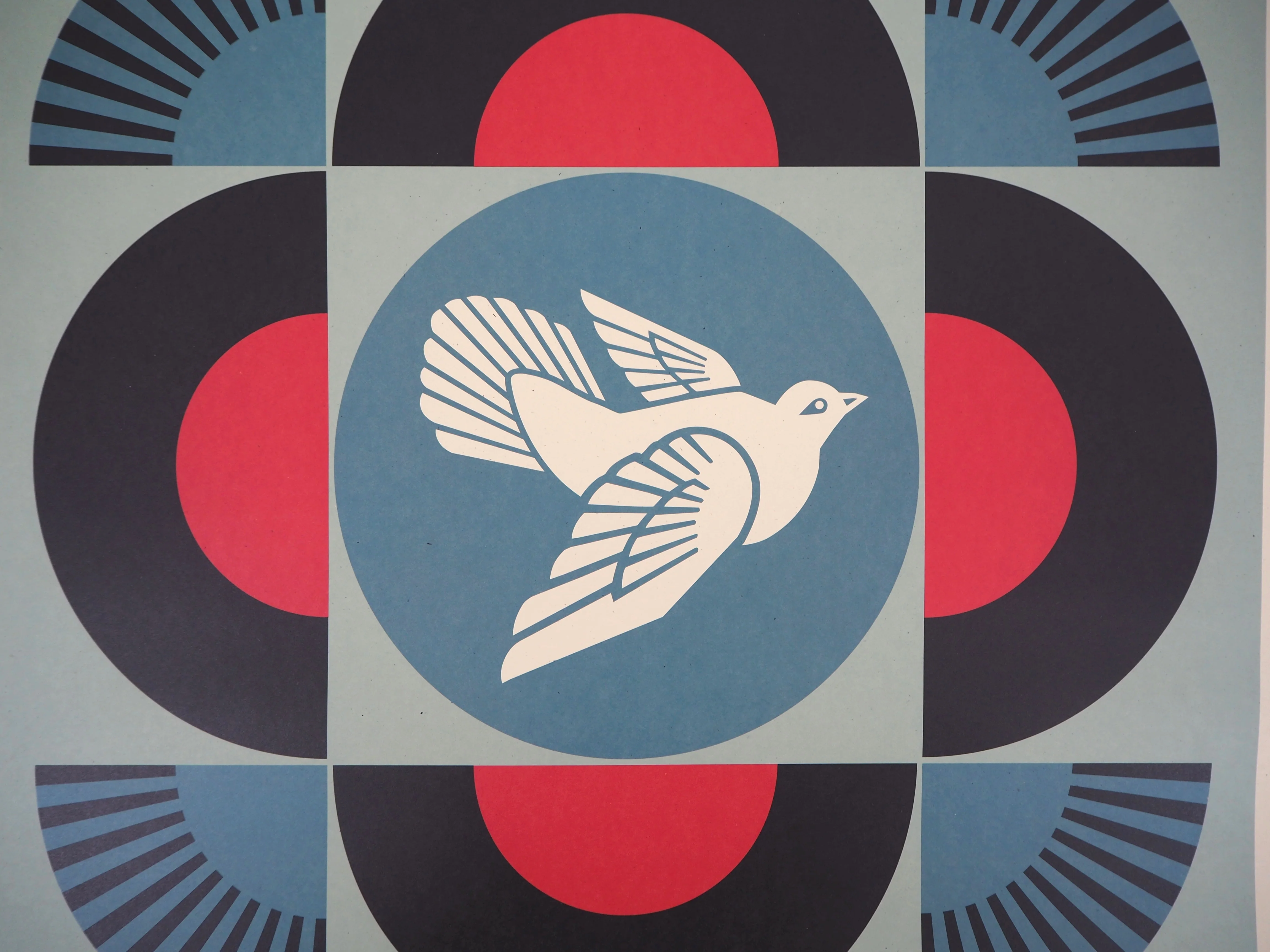Shepard FAIREY (Obey) : Geometric Dove Black, Lithographie originale signée - Image 5